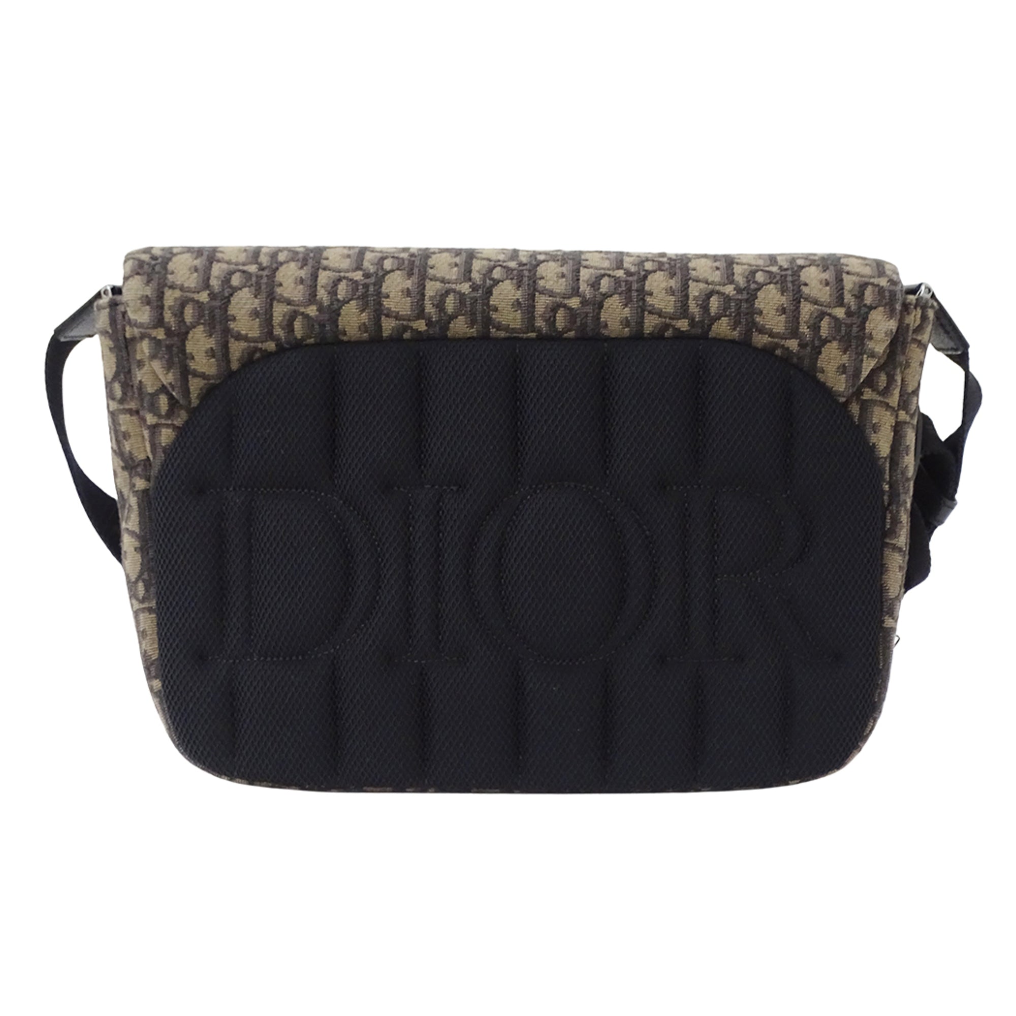 Christian Dior Brown Jacquard Handbag Messenger Bag Shoulder Bag (Pre-Owned)