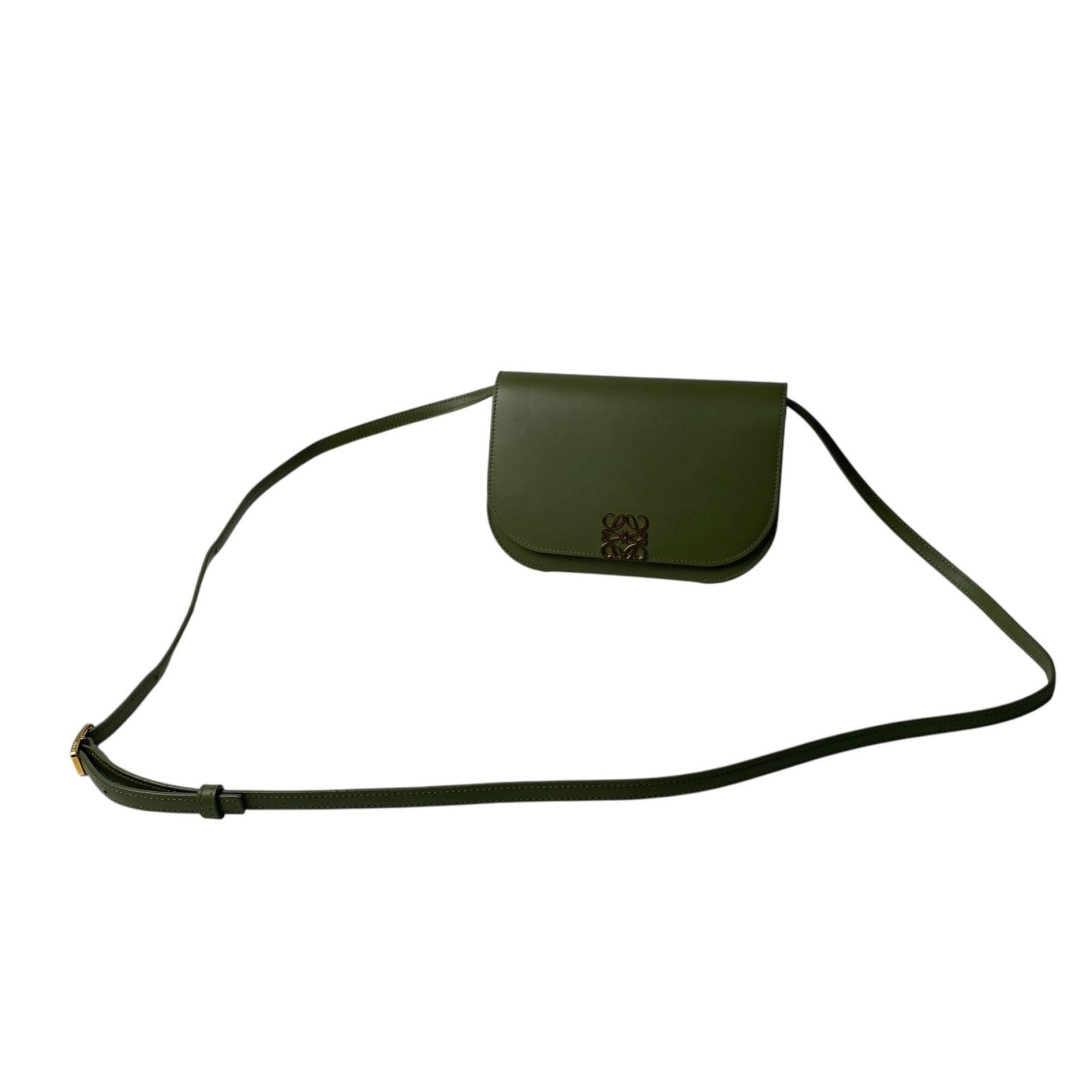 Loewe Green Leather Shoulder Bag Sling Bag (Pre-Owned)