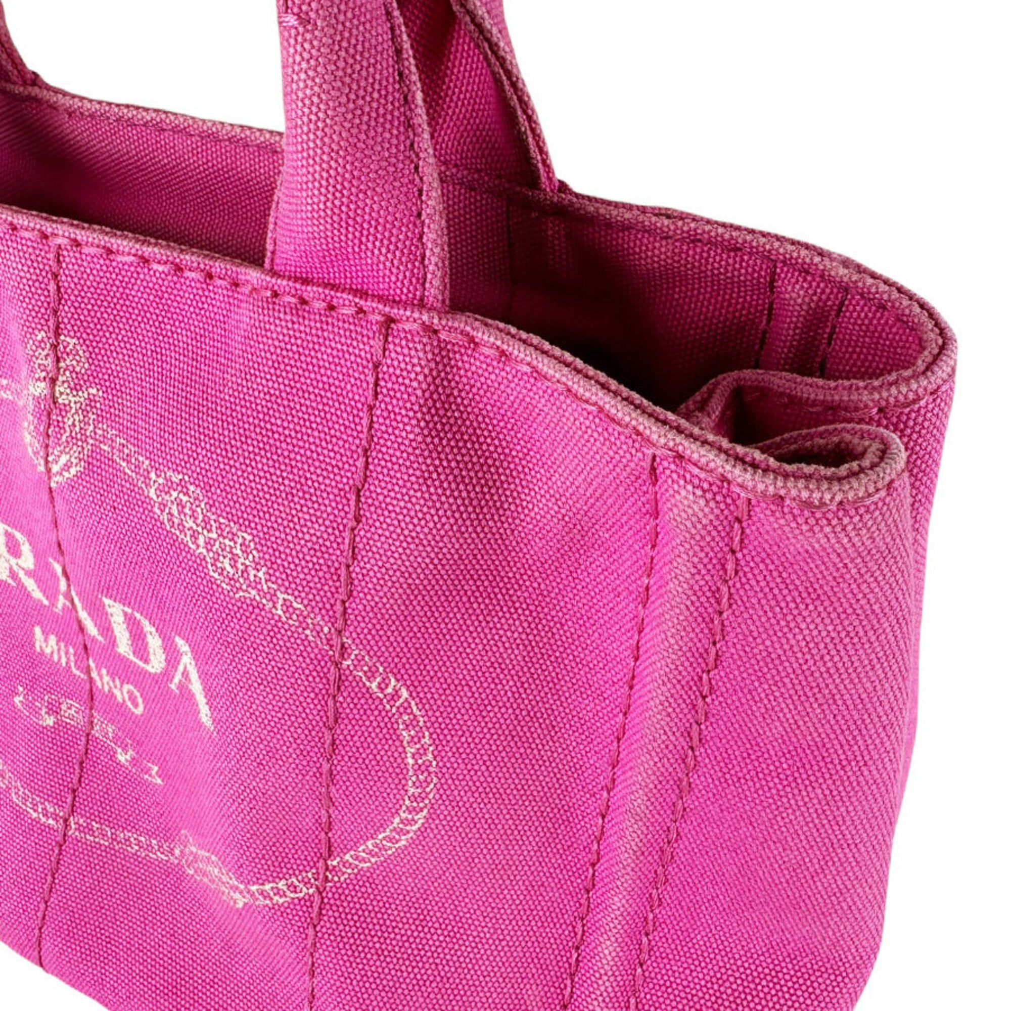 Prada Pink Canvas Handbag Shoulder Bag (Pre-Owned)