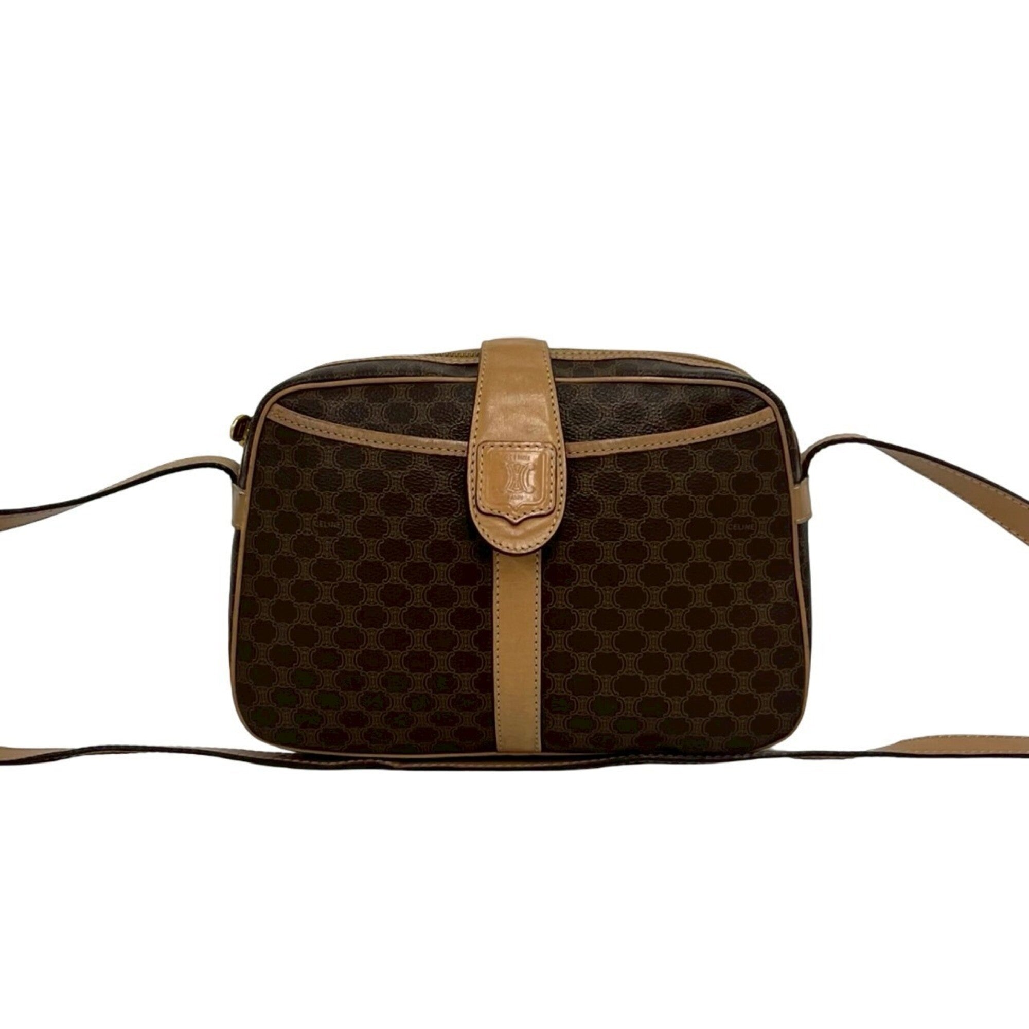 Celine Brown Leather Pvc Pochette Shoulder Bag (Pre-Owned)