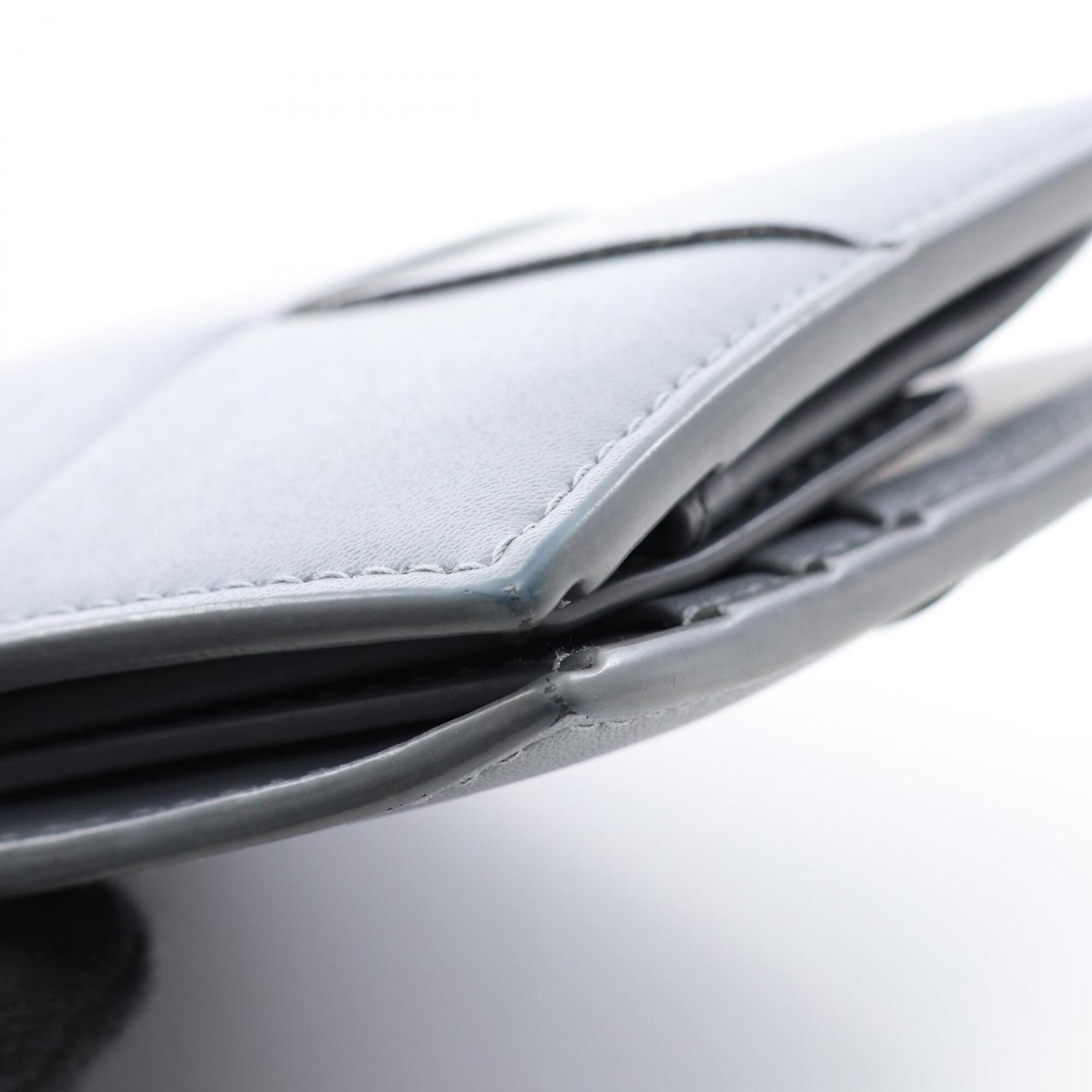 Bottega Veneta Gray Leather Wallet (Bi-Fold) (Pre-Owned)