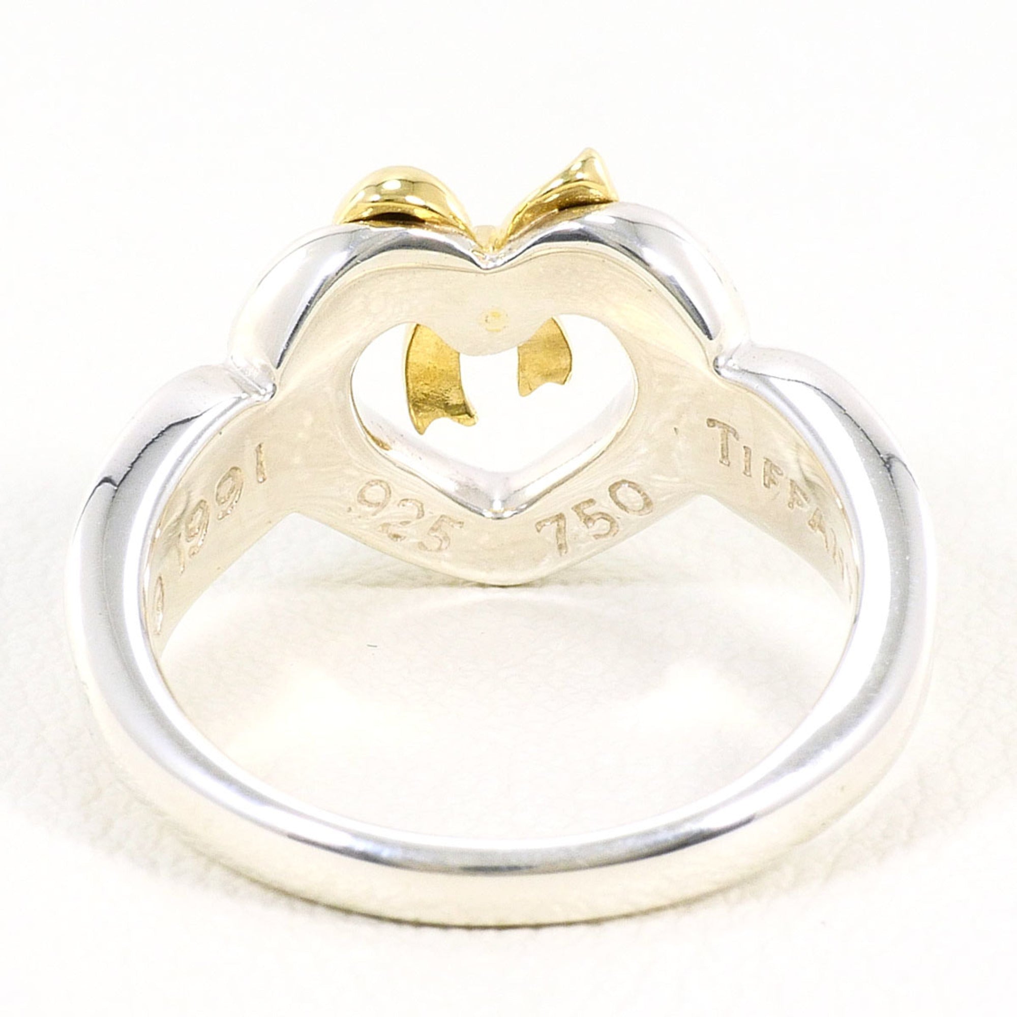 Tiffany Heart Yellow Gold (18K) Silver 925 Band Ring (Pre-Owned)