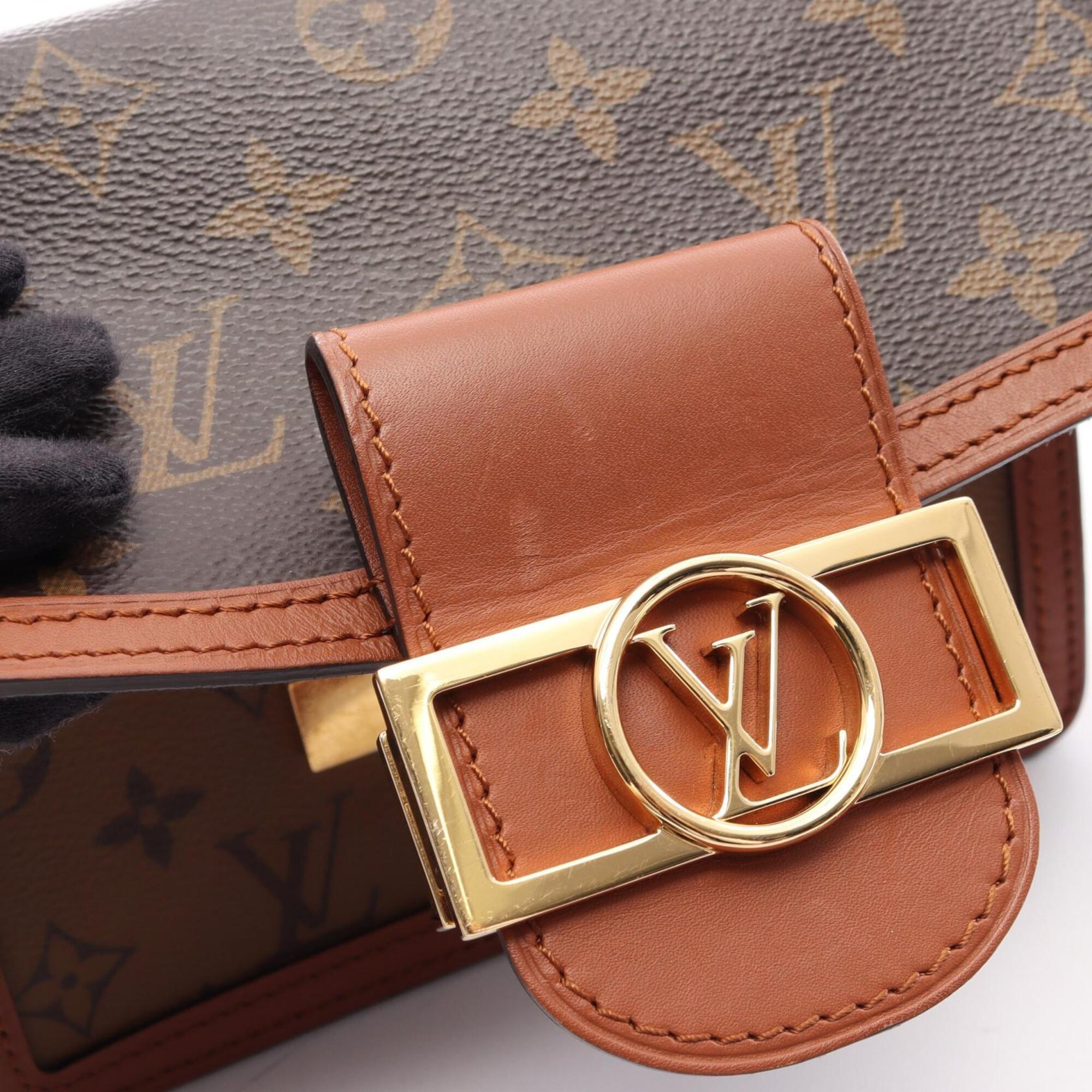 Louis Vuitton Beige Brown Coated Canvas Leather Handbag Shoulder Bag (Pre-Owned)