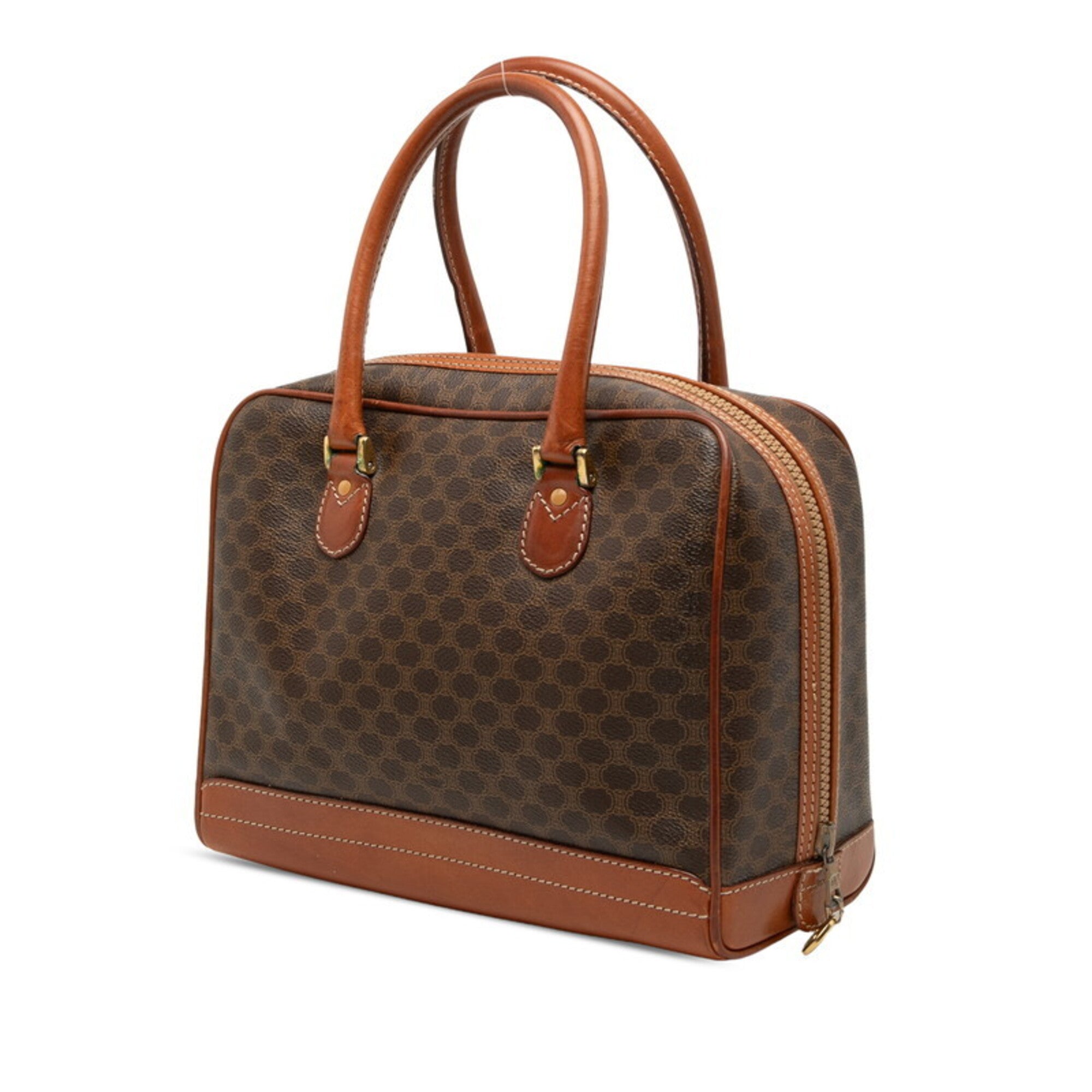 Celine Macadam Brown Pvc Leather Handbag (Pre-Owned)