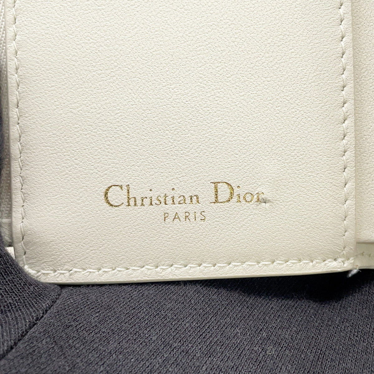 Christian Dior Pink White Leather Wallet (Tri-Fold) (Pre-Owned)
