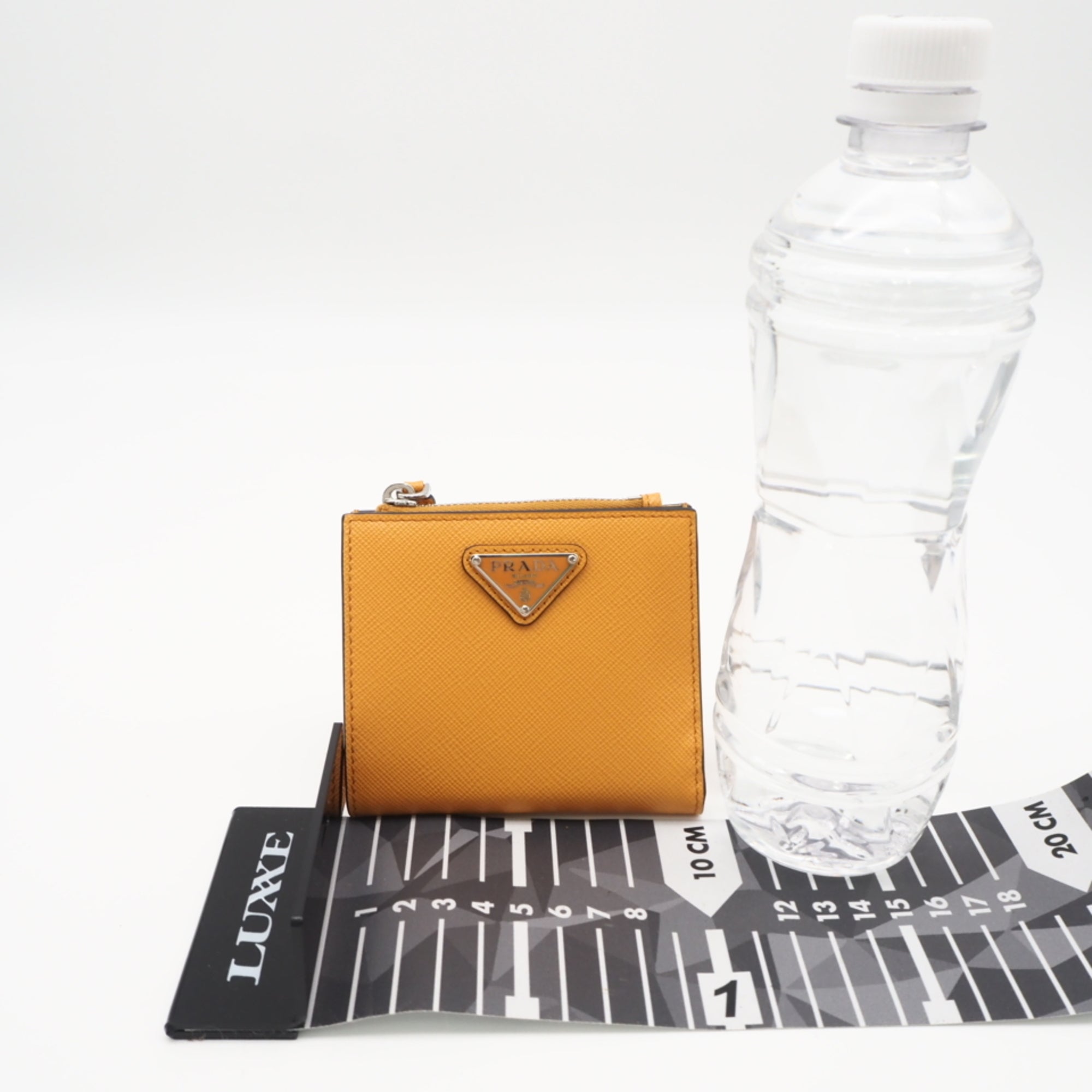 Prada Orange Saffiano Triangle Wallet (Bi-Fold) (Pre-Owned)