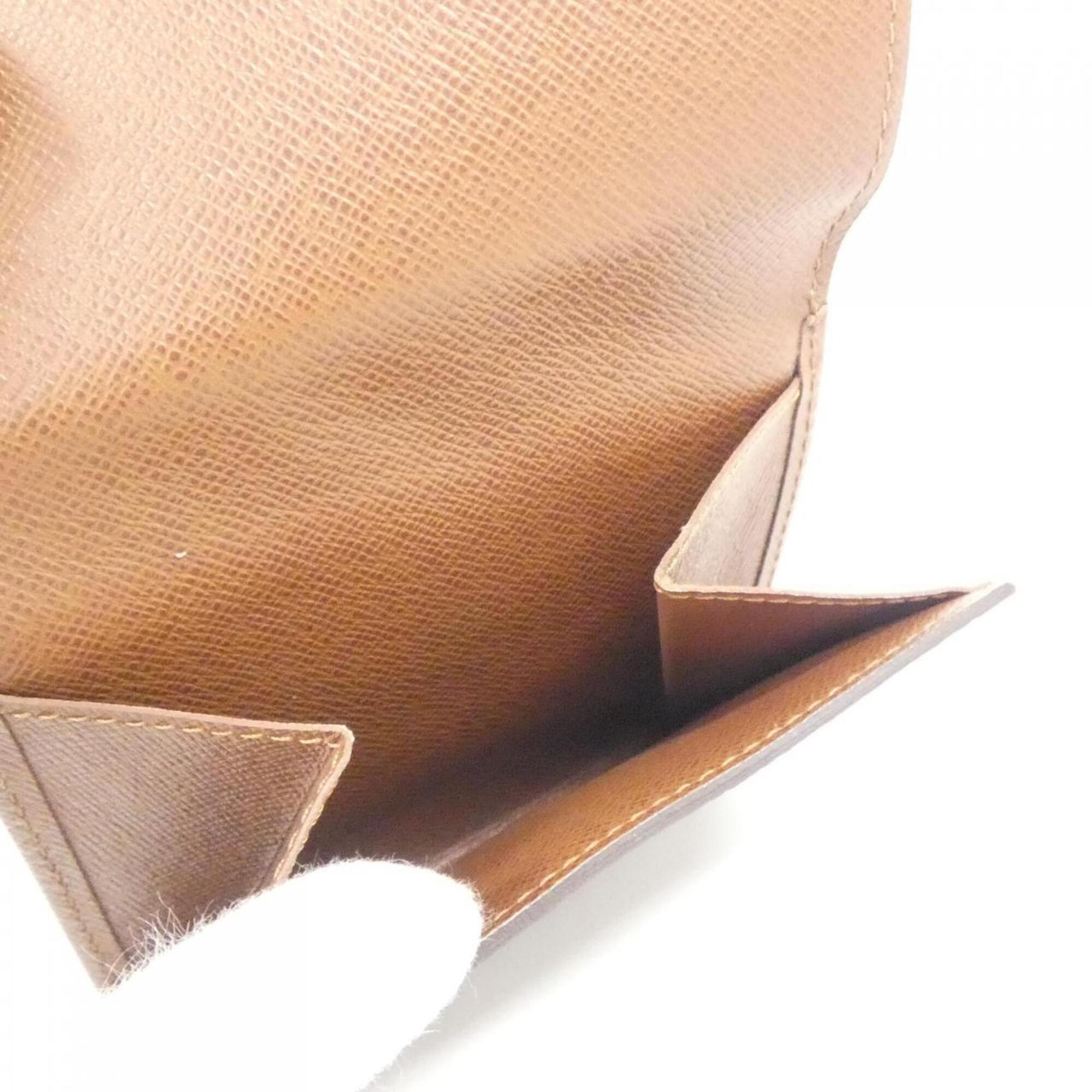Louis Vuitton Marron Coated Canvas Wallet (Tri-Fold) (Pre-Owned)