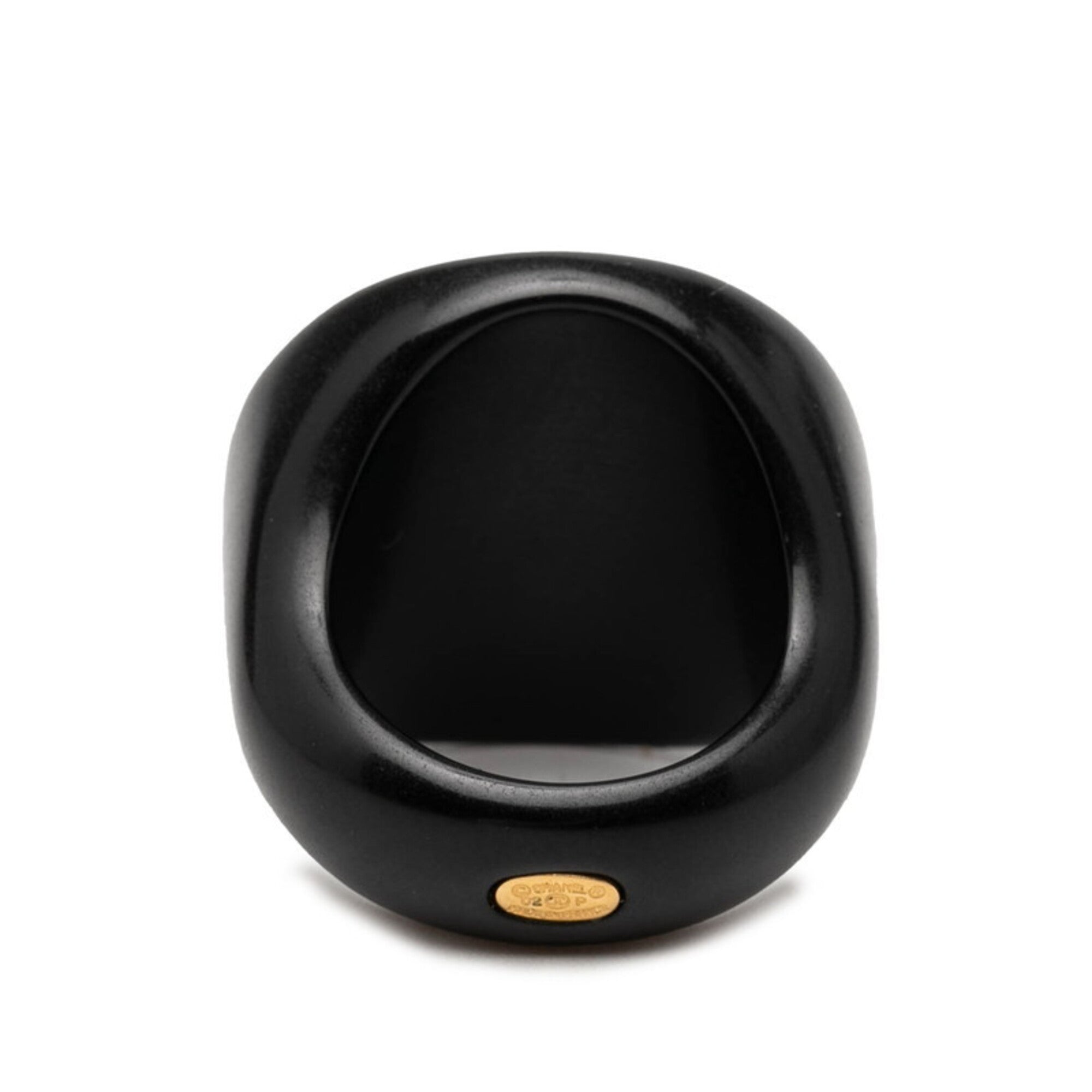 Chanel Black Plastic Band Ring (Pre-Owned)
