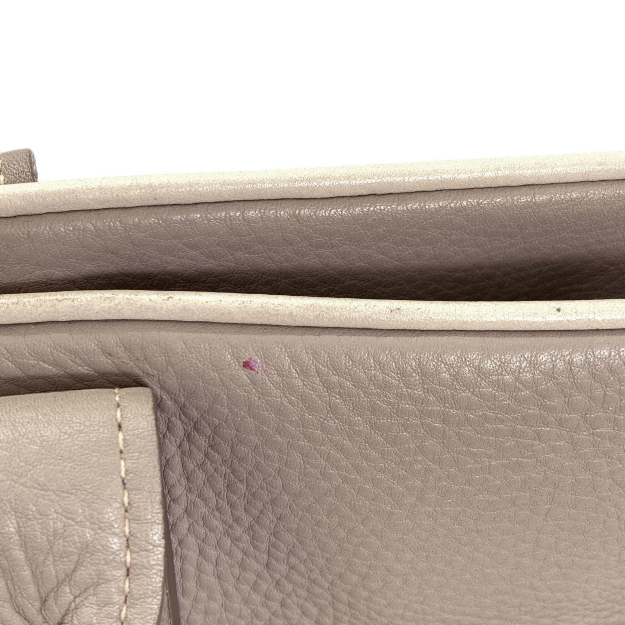 Miu Miu Gray Leather Tote Bag (Pre-Owned)