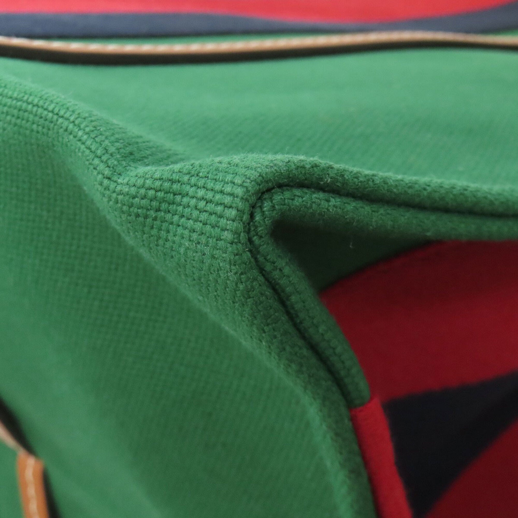Gucci Green Canvas Leather Tote Bag (Pre-Owned)
