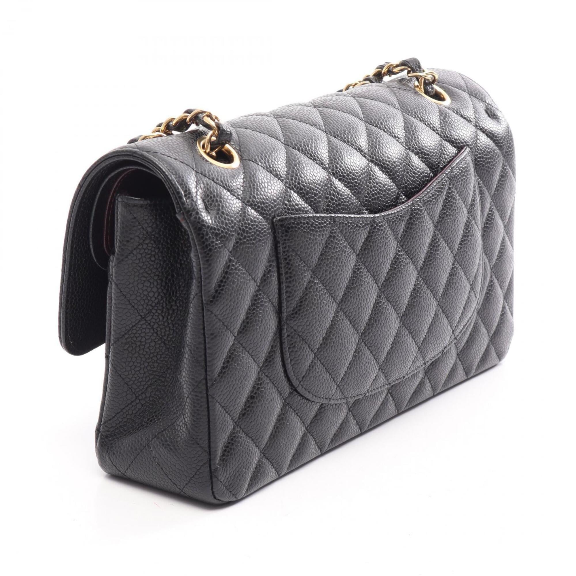 Chanel Black Grained Calfskin Handbag Shoulder Bag (Pre-Owned)