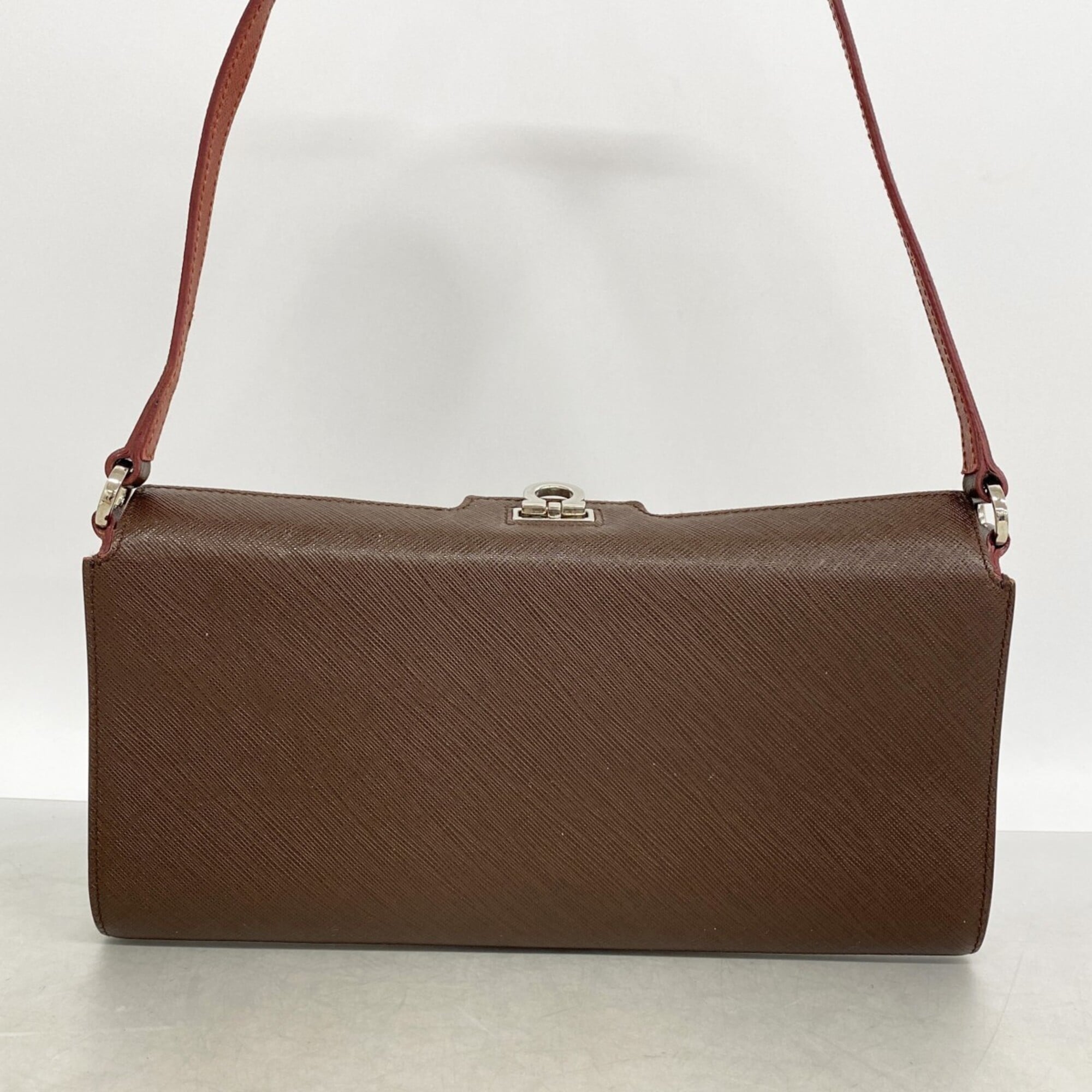 Salvatore Ferragamo Brown Leather Shoulder Bag (Pre-Owned)