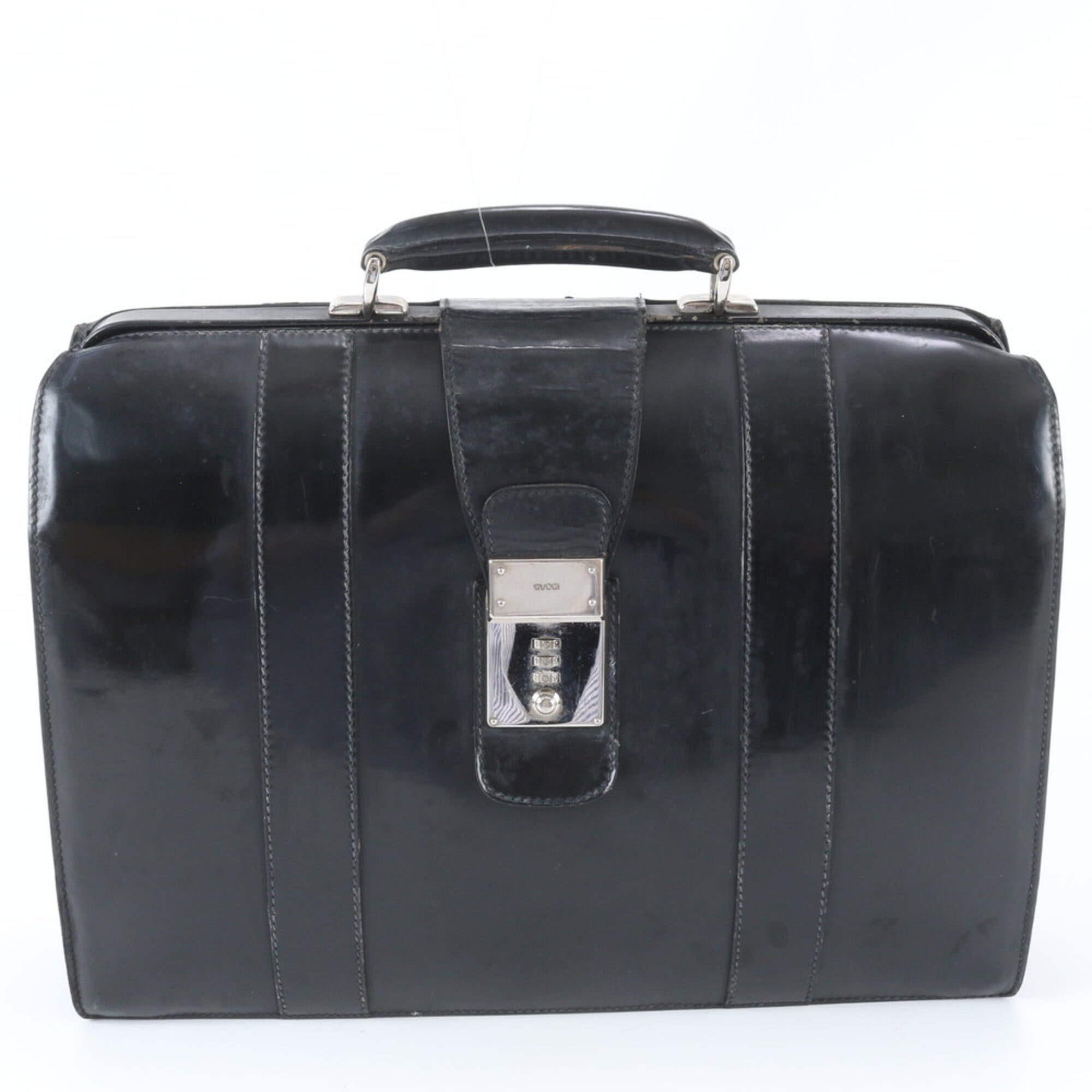 Gucci Black Leather Briefcase Handbag (Pre-Owned)