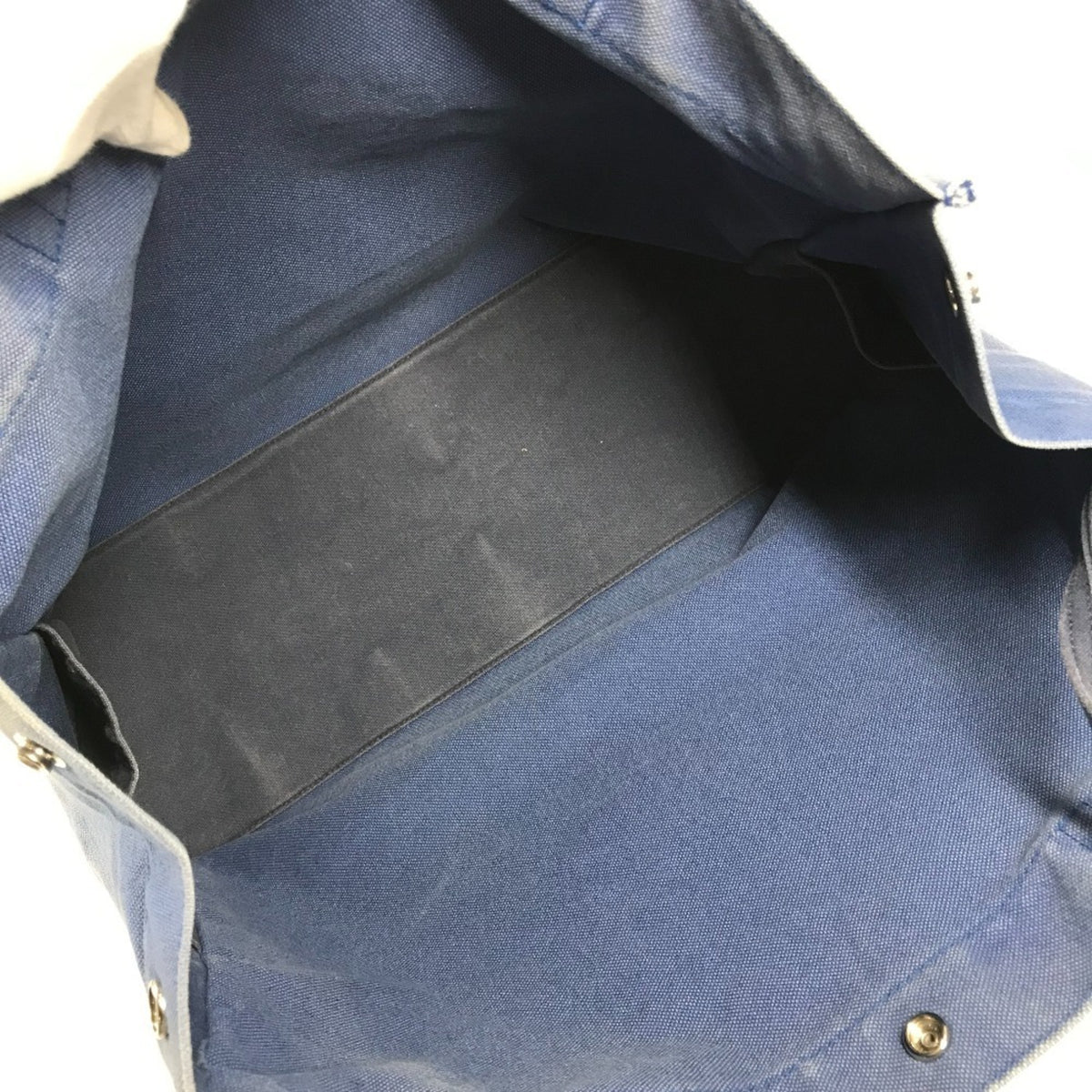 Hermes Black Blue Cotton Handbag Pouch Shoulder Bag Tote Bag (Pre-Owned)
