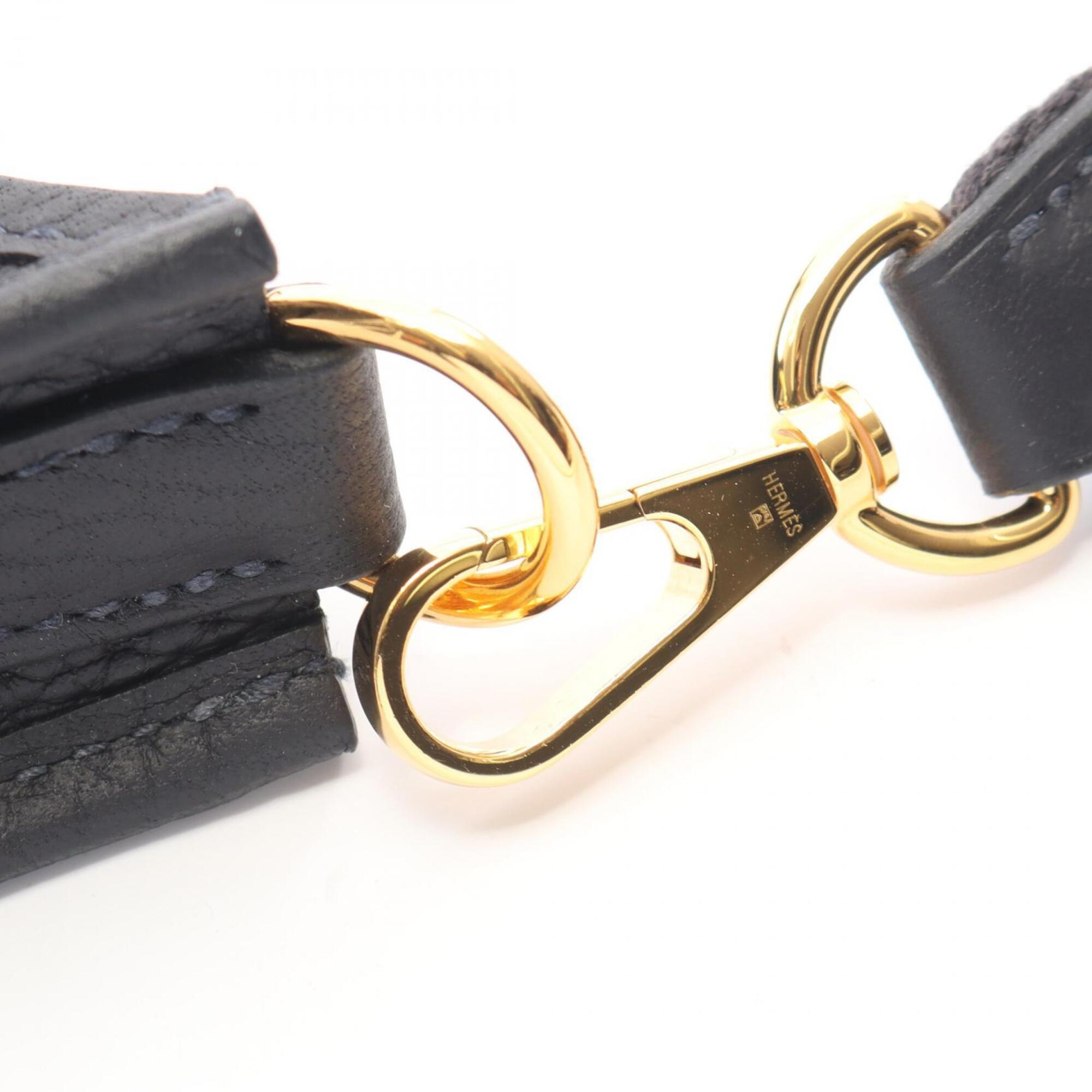 Hermes Navy Taurillon Clemence Leather Handbag Shoulder Bag (Pre-Owned)