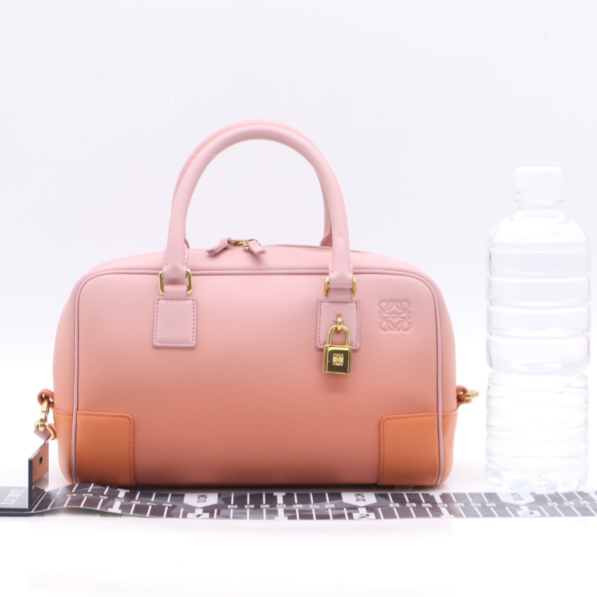 Loewe Amazona Orange Pink Leather Handbag Shoulder Bag (Pre-Owned)