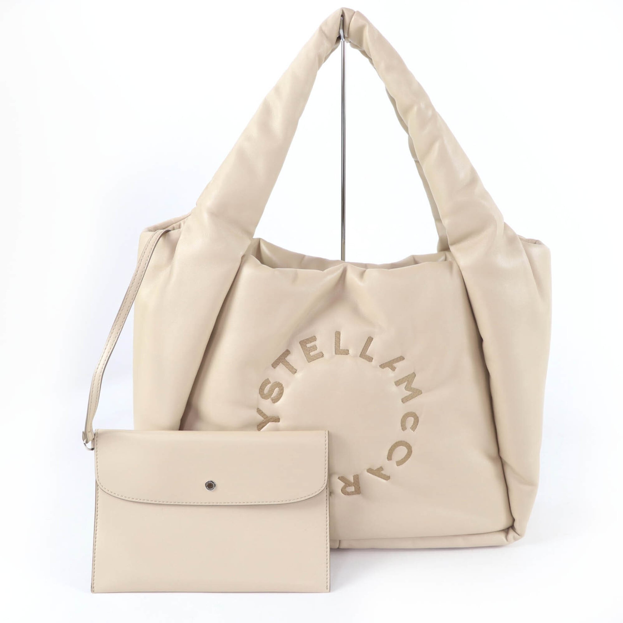 Stella Mccartney Beige Polyester Elastane Nylon Pouch Tote Bag (Pre-Owned)