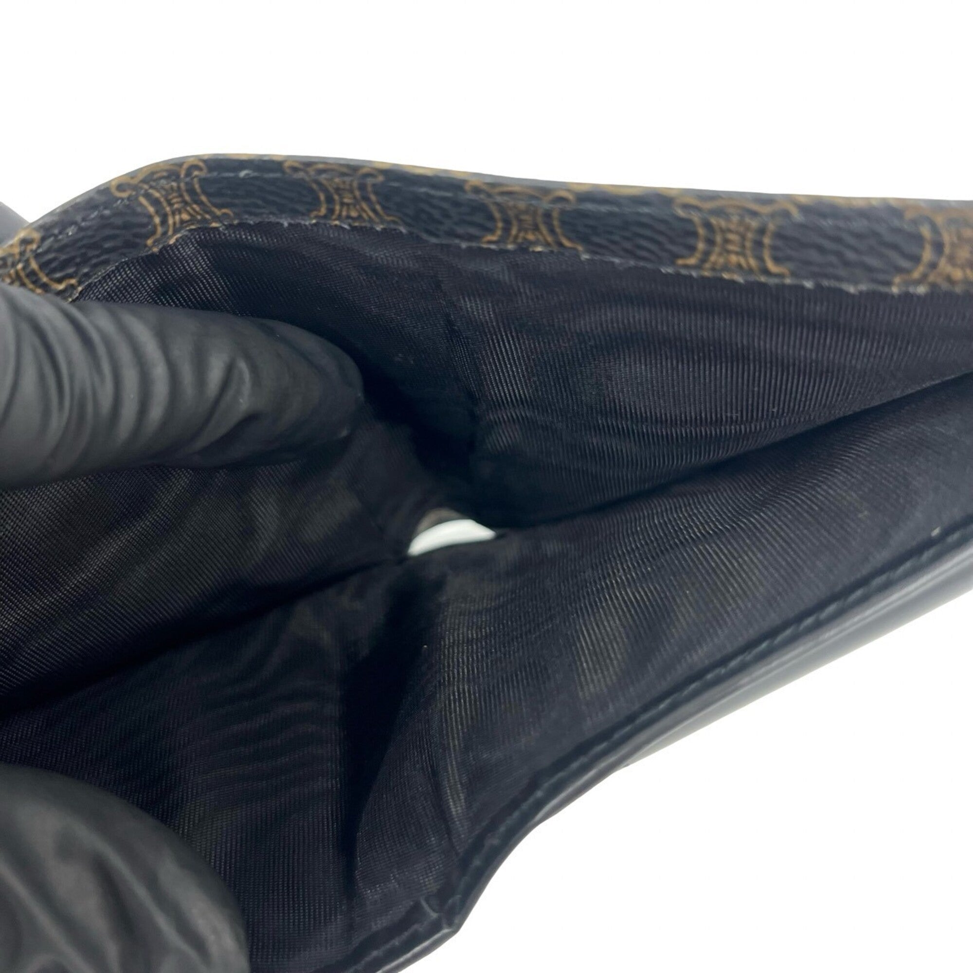 Celine Black Brown Pvc Leather Wallet (Bi-Fold) (Pre-Owned)