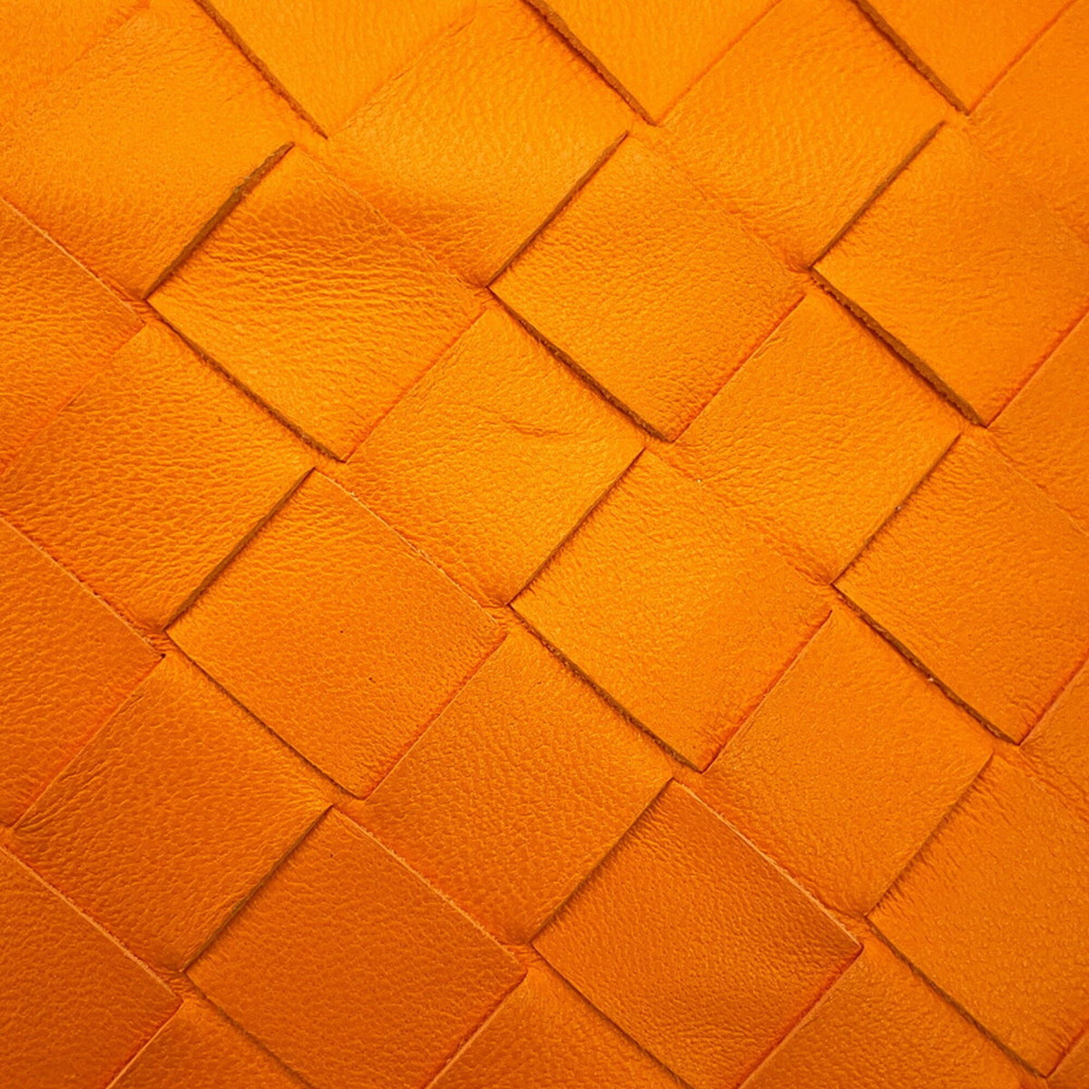Bottega Veneta Intrecciato Orange Leather Clutch Bag Document Case Handbag (Pre-Owned)