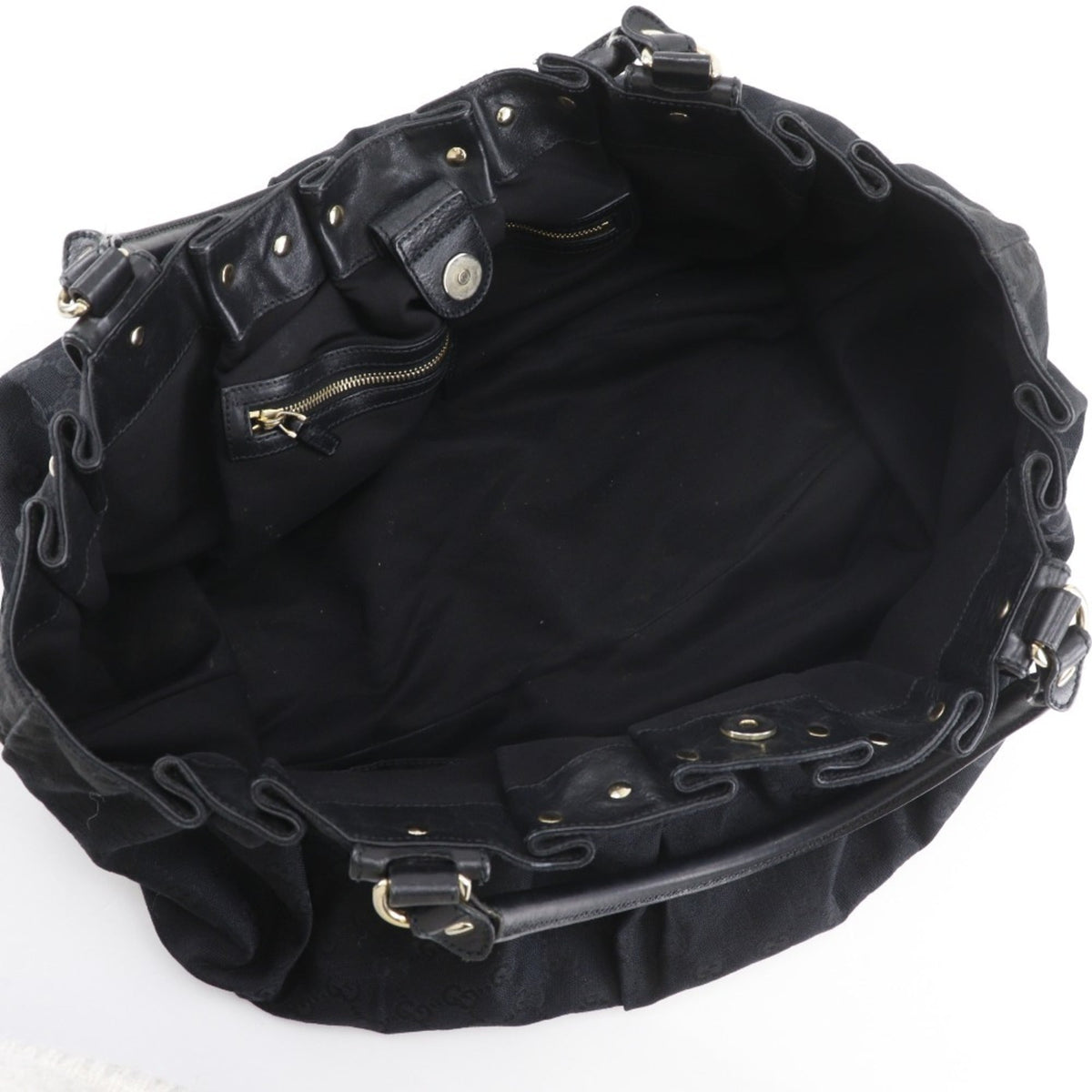 Gucci Gg Canvas Black Gg Canvas Tote Bag (Pre-Owned)