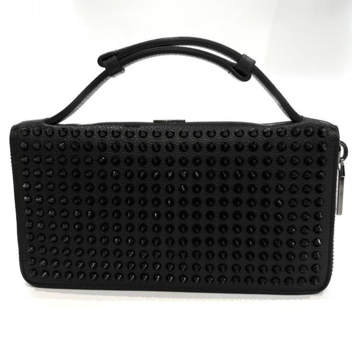 Christian Louboutin Black Red Color Leather Long Wallet (Bi-Fold) (Pre-Owned)