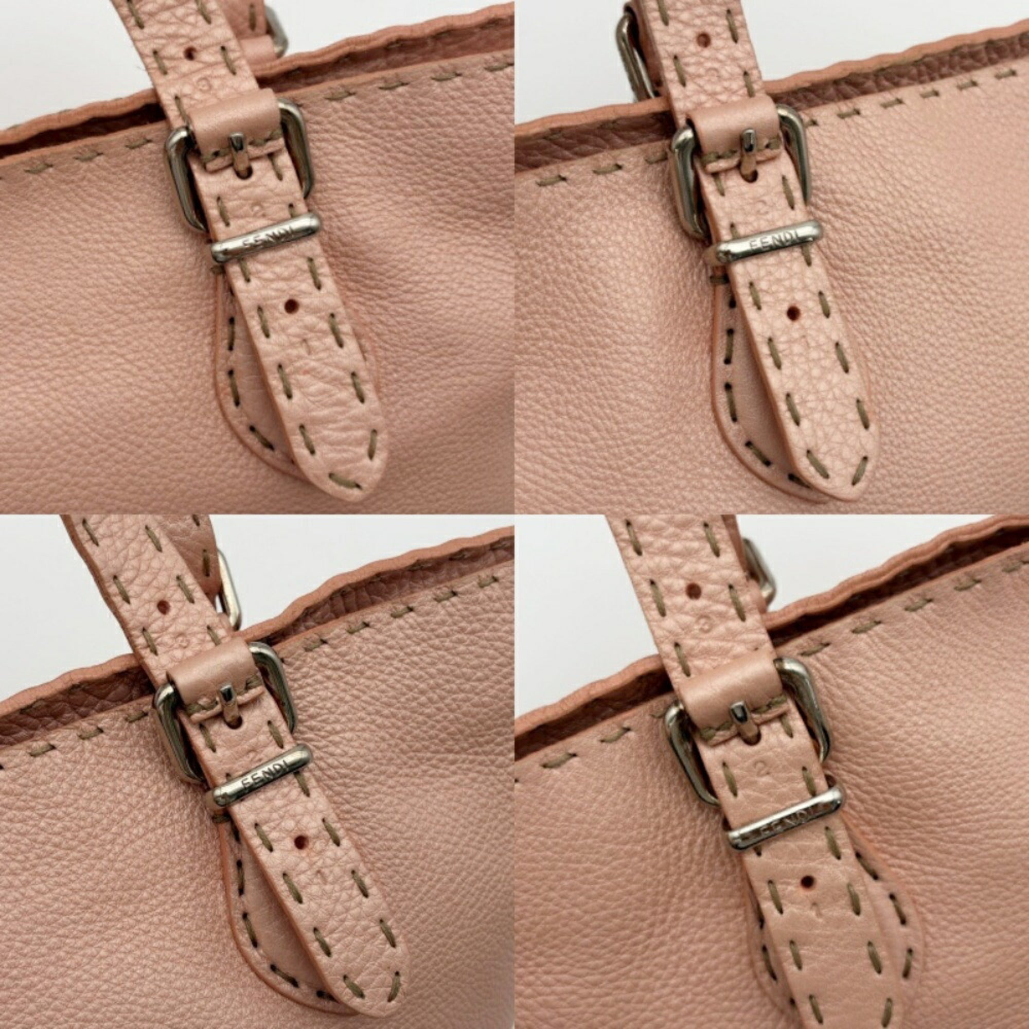 Fendi Pink Leather Tote Bag (Pre-Owned)