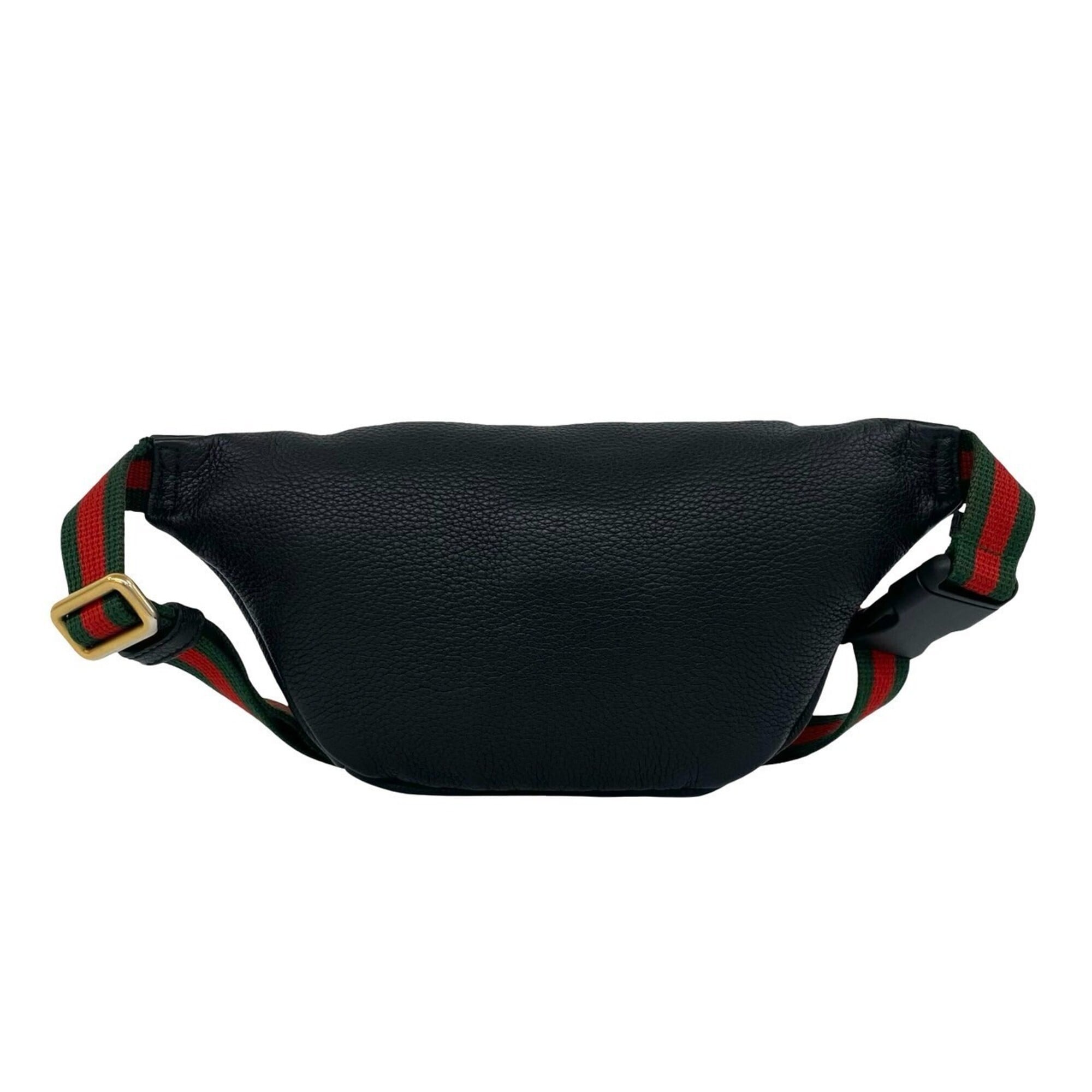 Gucci Black Green Red Color Leather Sling Bag (Pre-Owned)