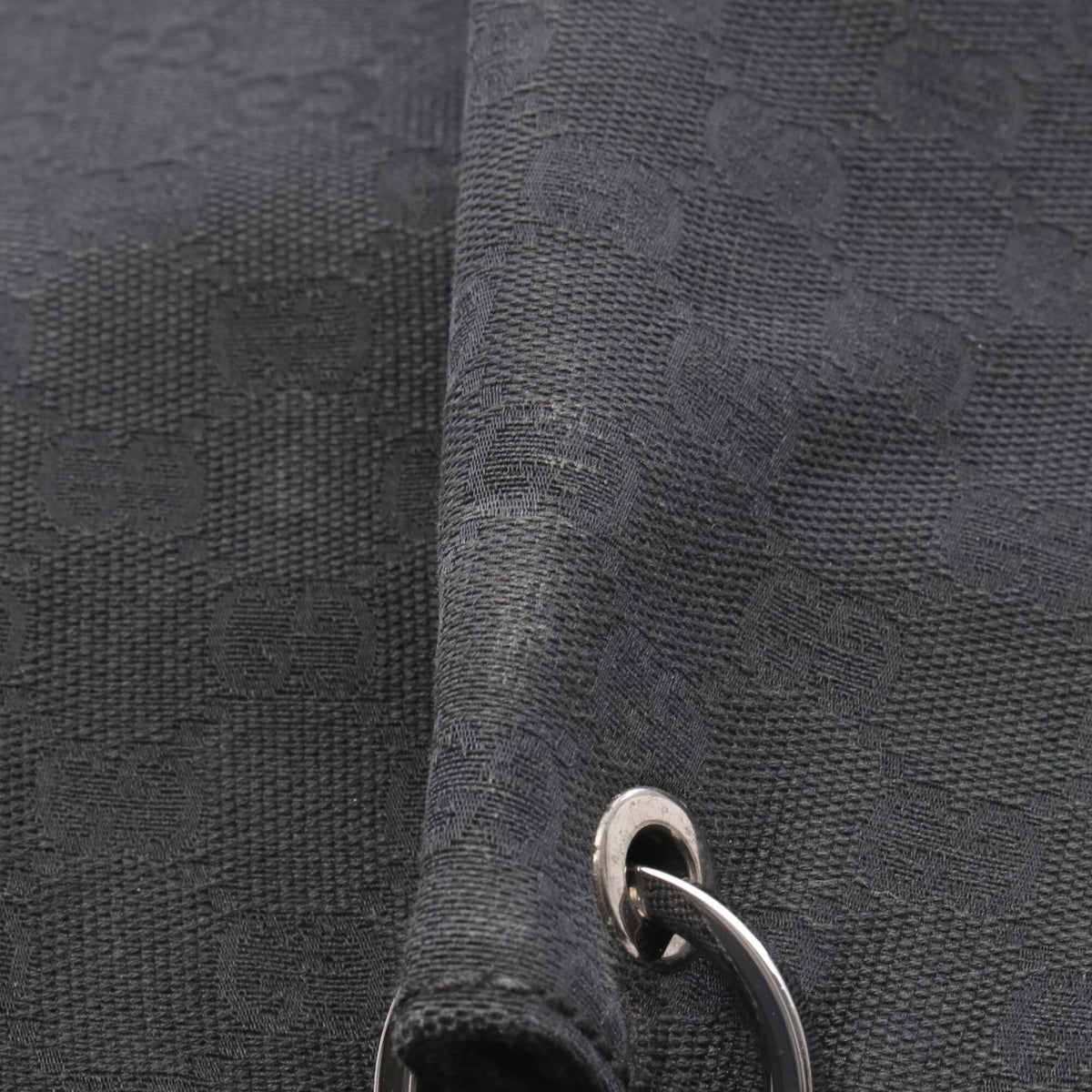 Gucci Gg Canvas Black Gg Canvas Leather Handbag Tote Bag (Pre-Owned)