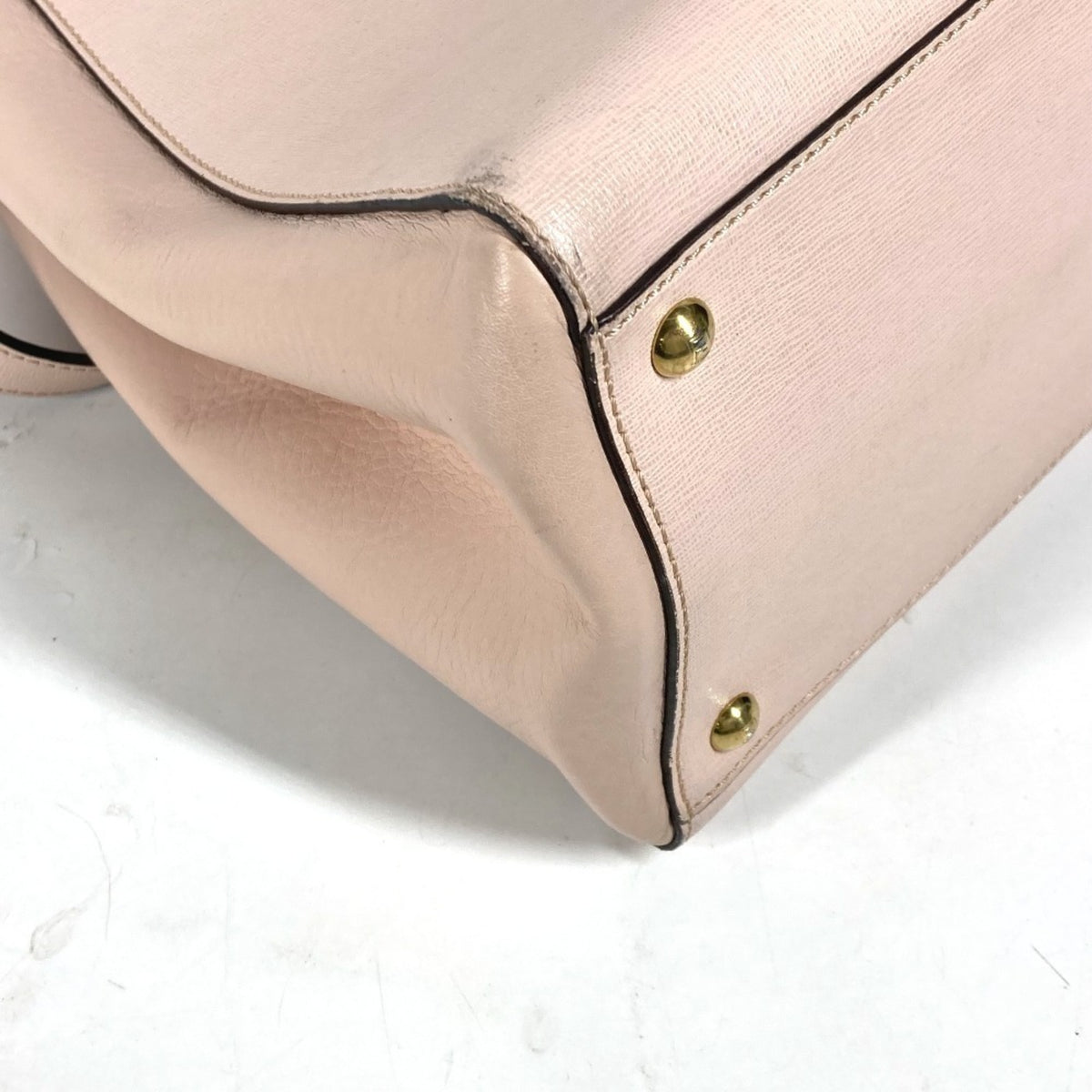 Fendi Beige Leather Shoulder Bag Tote Bag (Pre-Owned)