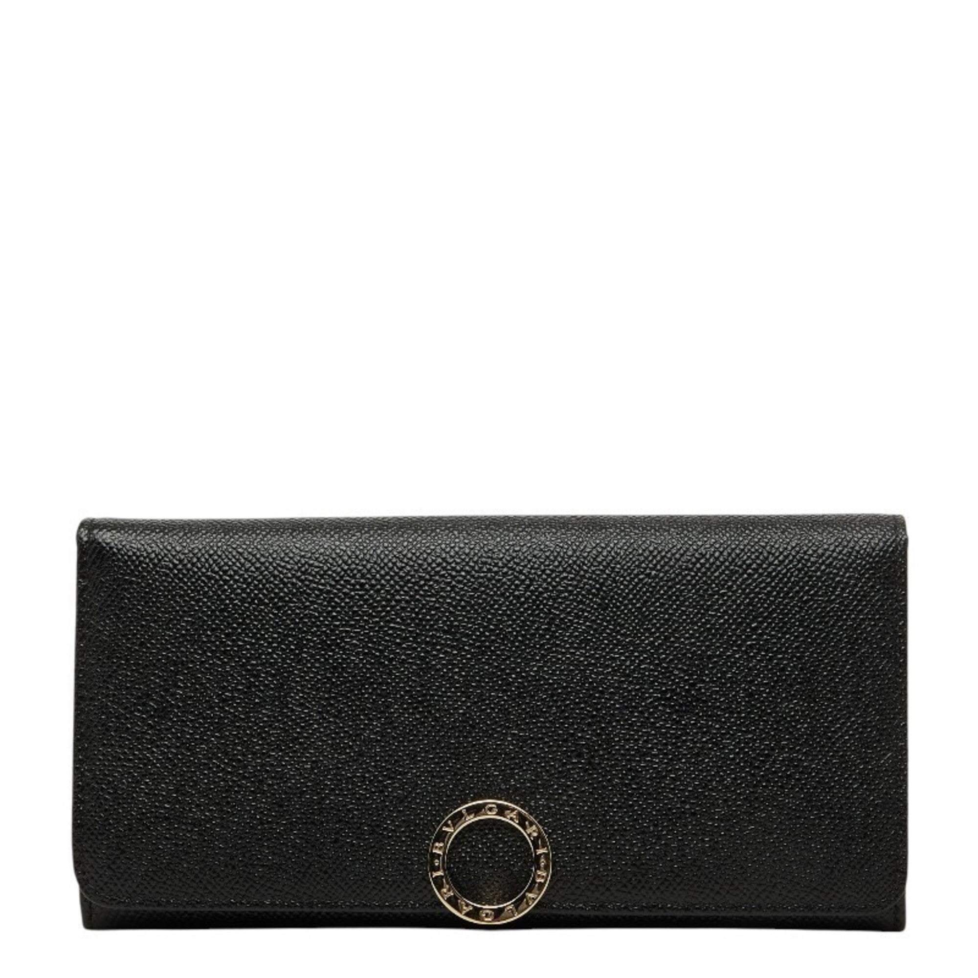 Bvlgari Black Leather Long Wallet (Bi-Fold) (Pre-Owned)