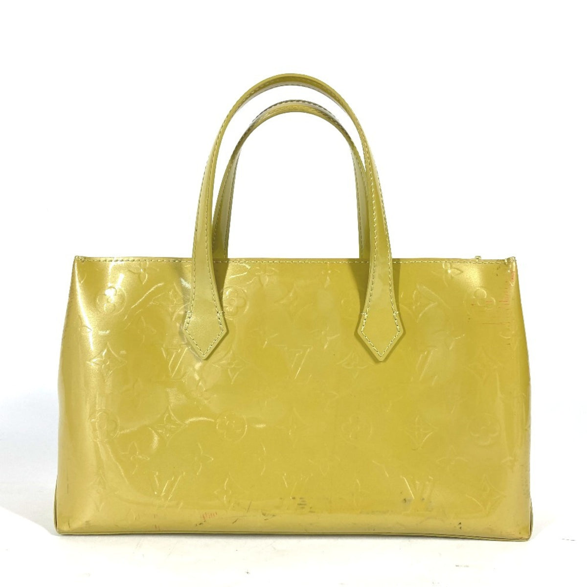 Louis Vuitton Yellow Monogram Vernis Handbag Tote Bag (Pre-Owned)