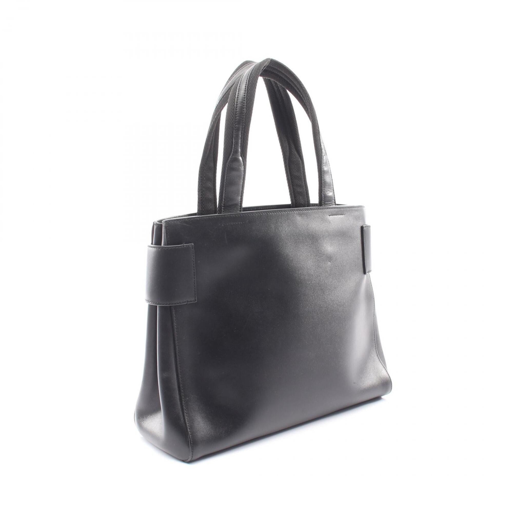 Prada Black Leather Handbag Tote Bag (Pre-Owned)