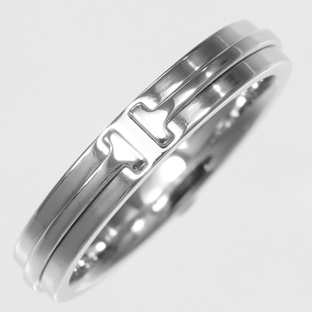 Tiffany Silver White Gold (18K) Band Ring (Pre-Owned)
