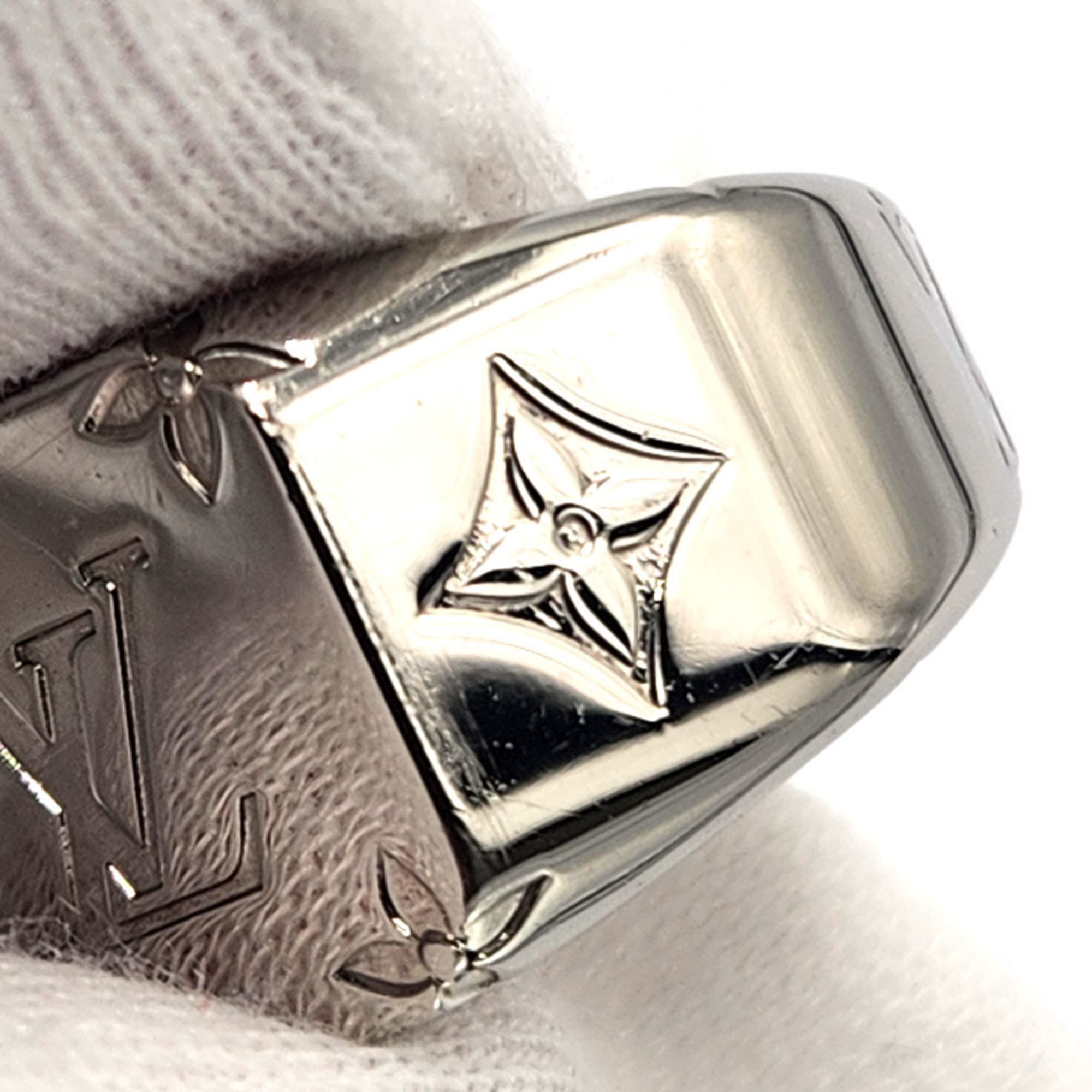 Louis Vuitton Silver Metal Band Ring (Pre-Owned)