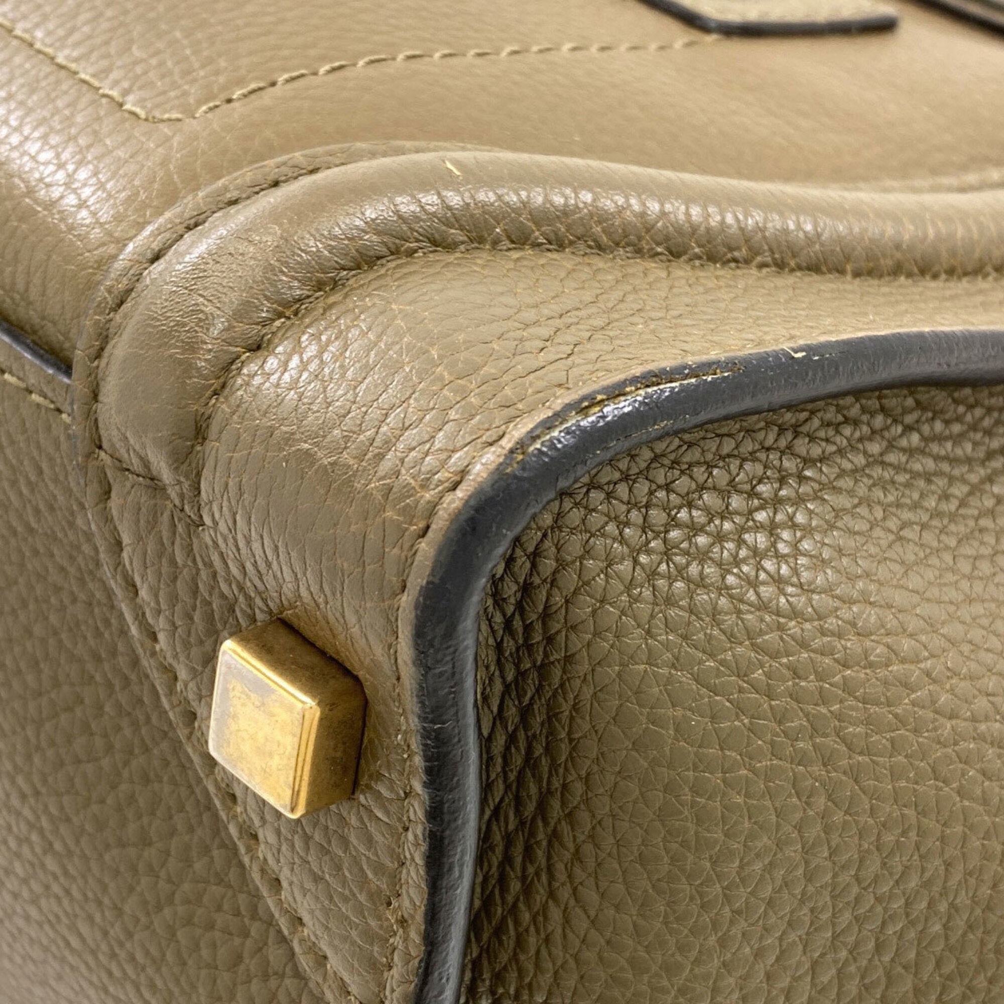 Celine Khaki Leather Handbag (Pre-Owned)