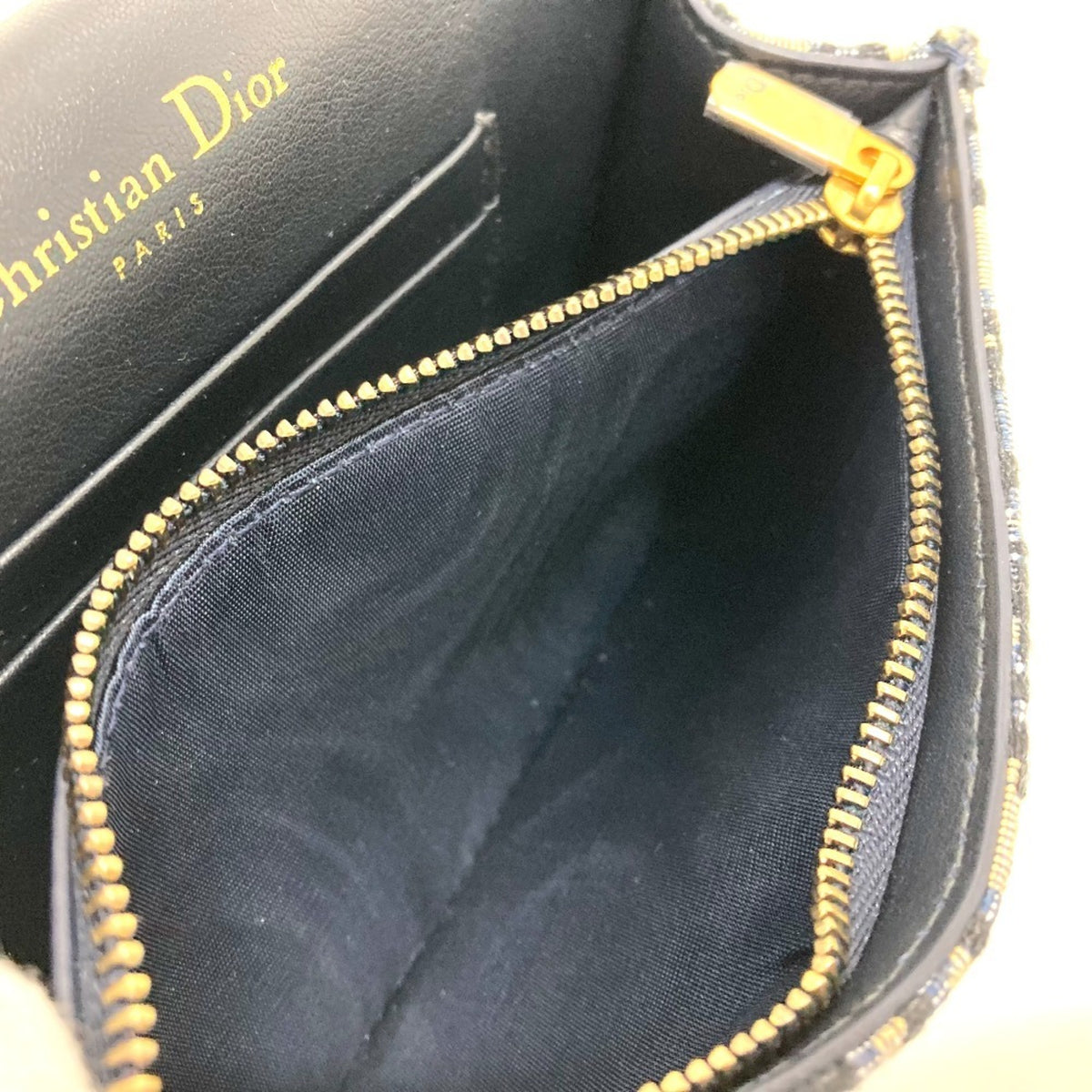 Christian Dior Navy Leather Canvas Fanny Pack Sling Bag (Pre-Owned)