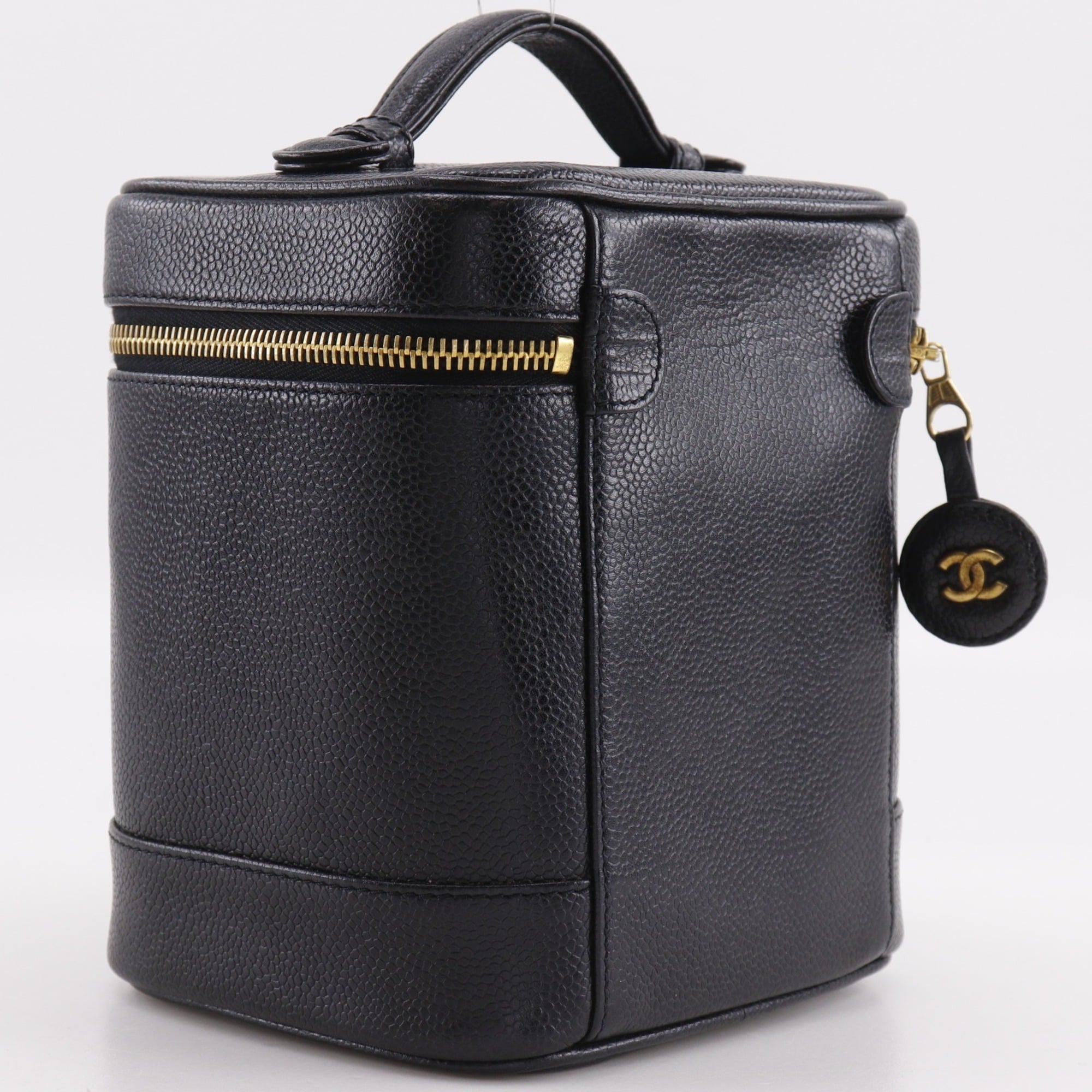 Chanel Black Grained Calfskin Vanity Bag (Pre-Owned)