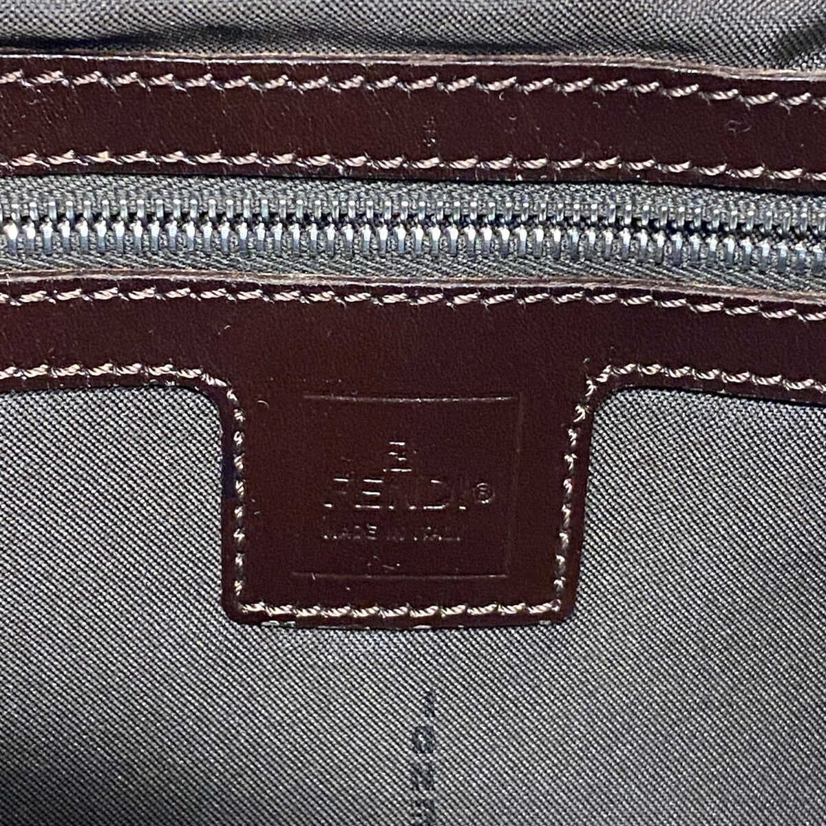 Fendi Brown Nylon Canvas Shoulder Bag (Pre-Owned)