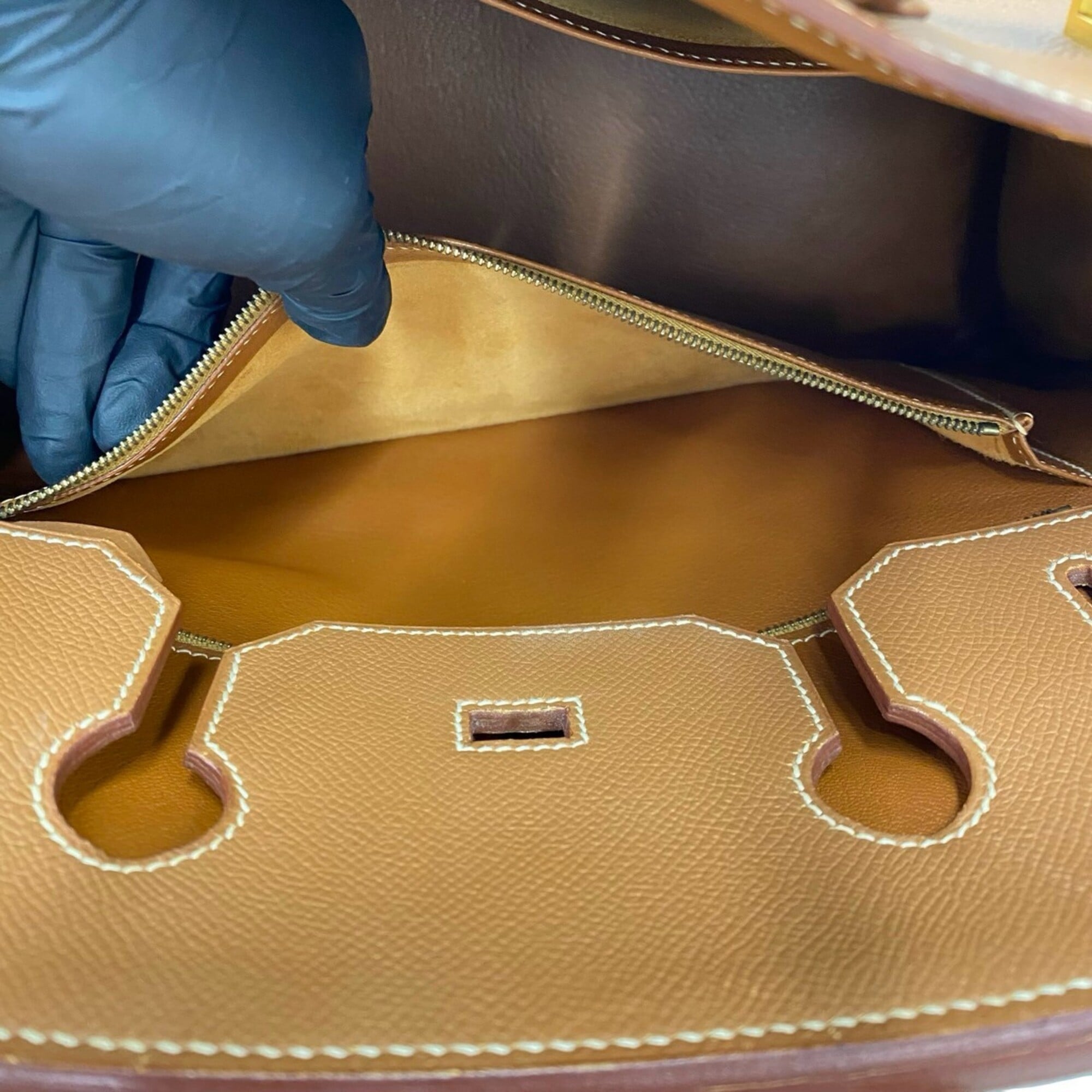 Hermes Brown Courchevel Leather Handbag Tote Bag (Pre-Owned)