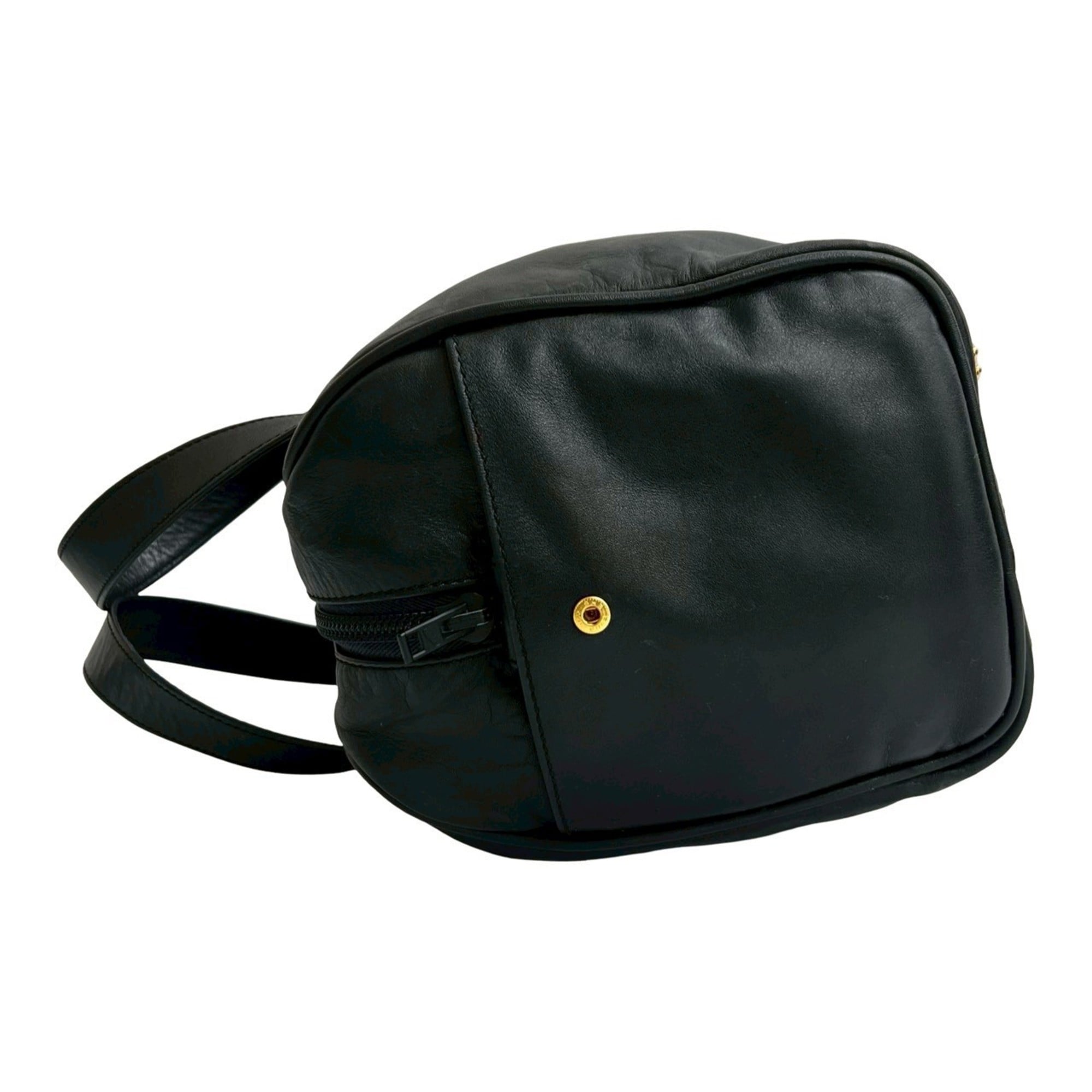 Loewe Black Leather Boston Bag Handbag (Pre-Owned)