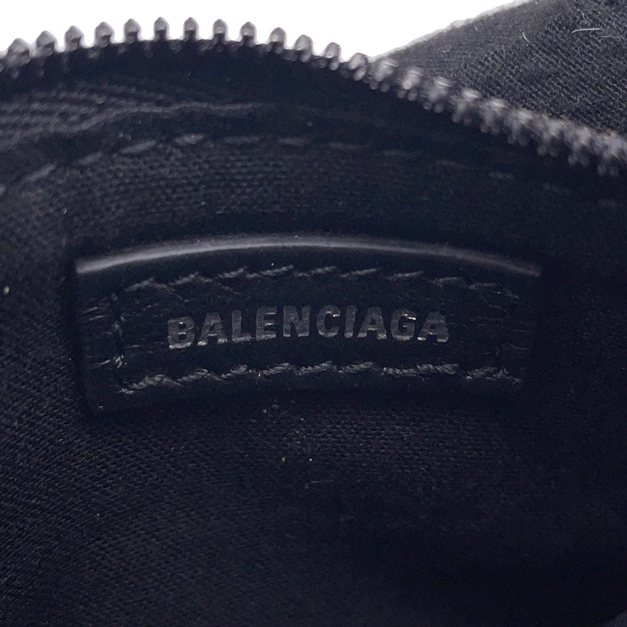 Balenciaga Black Dark Brown Denim Coin Purse/Coin Case (Pre-Owned)