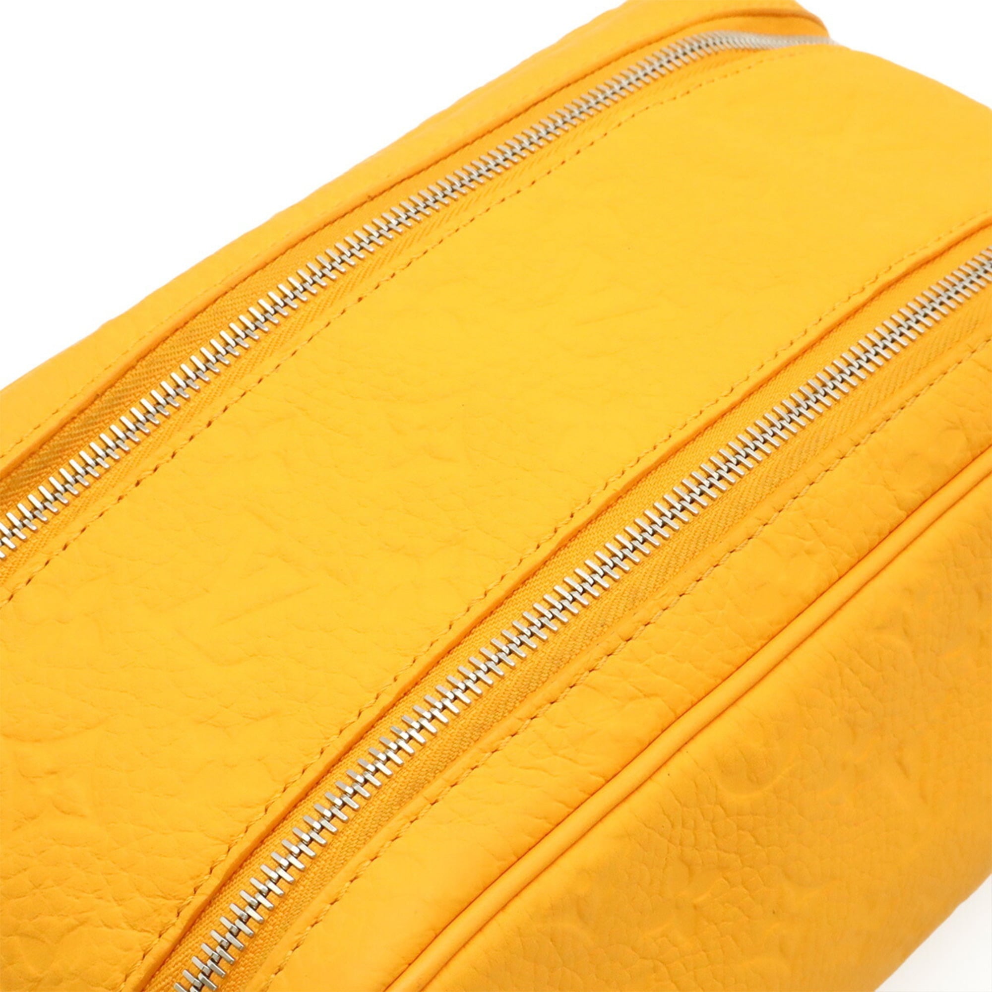 Louis Vuitton Saffron Yellow Leather Clutch Bag Handbag Pouch (Pre-Owned)