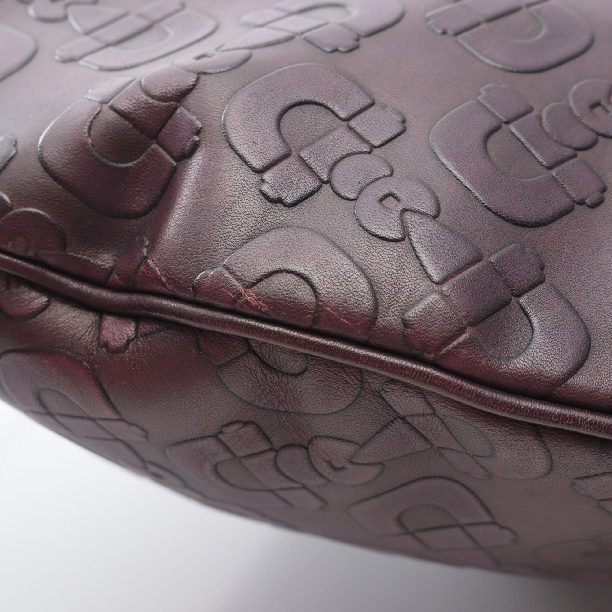Gucci Purple Leather Handbag Shoulder Bag (Pre-Owned)