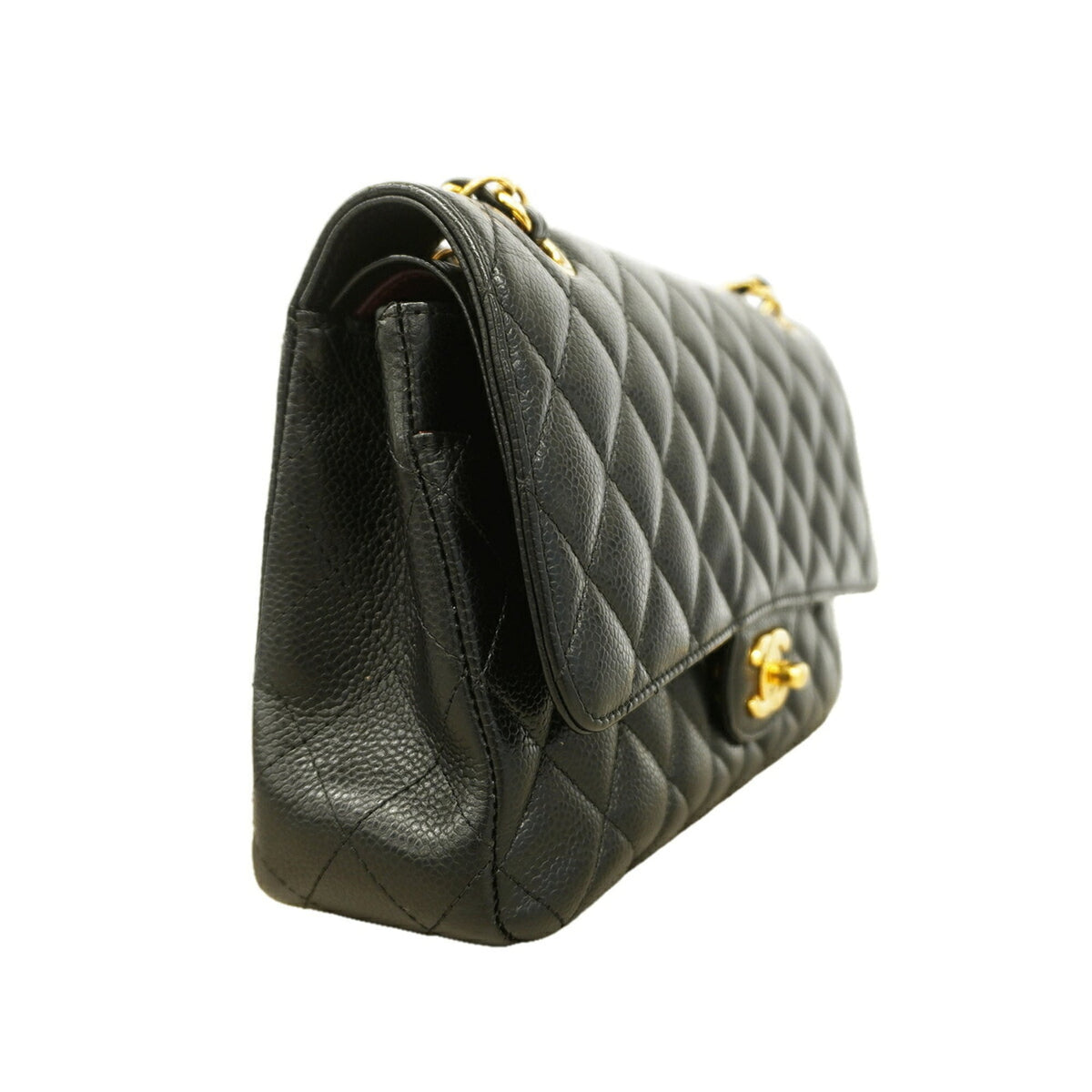 Chanel Black Grained Calfskin Shoulder Bag (Pre-Owned)