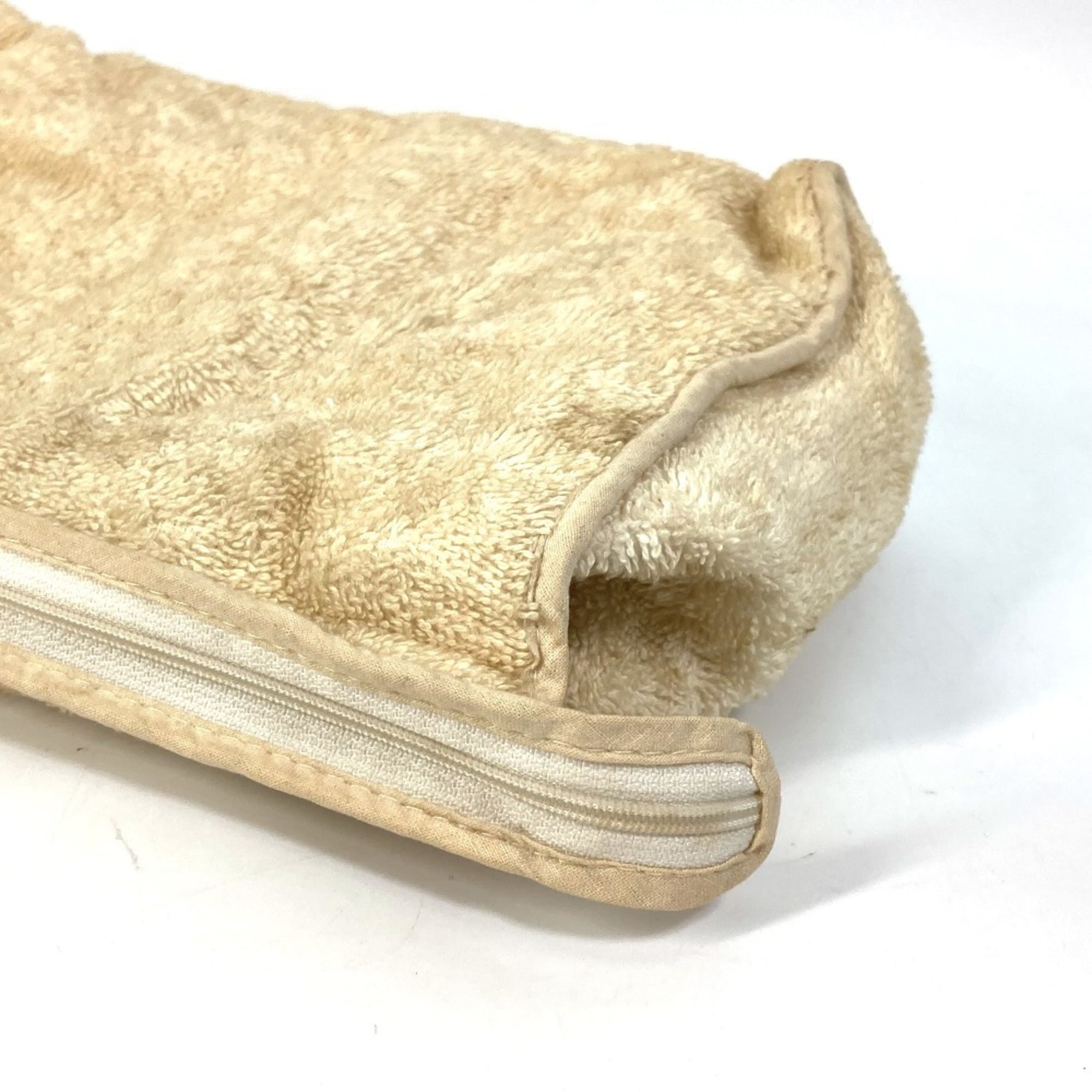 Hermes Beige Pile Fabric Clutch Bag Pouch (Pre-Owned)