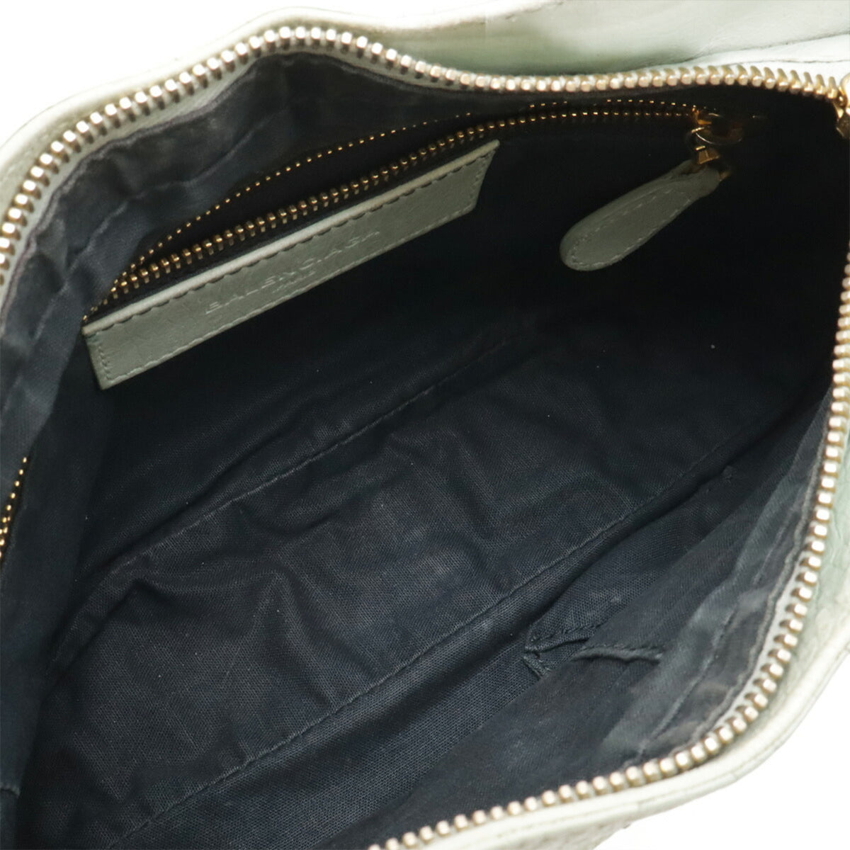 Balenciaga Light Green Leather Clutch Bag Pochette Shoulder Bag (Pre-Owned)