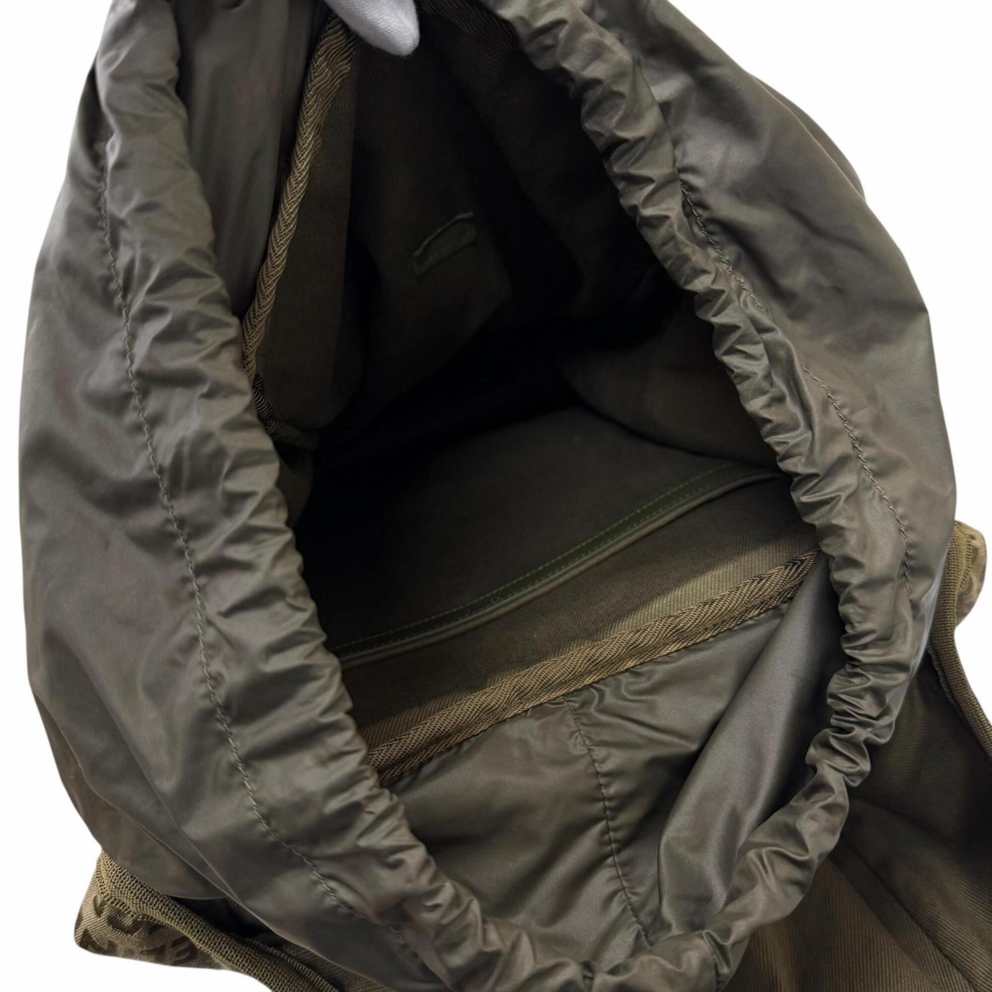 Celine Khaki Canvas Leather Backpack (Pre-Owned)