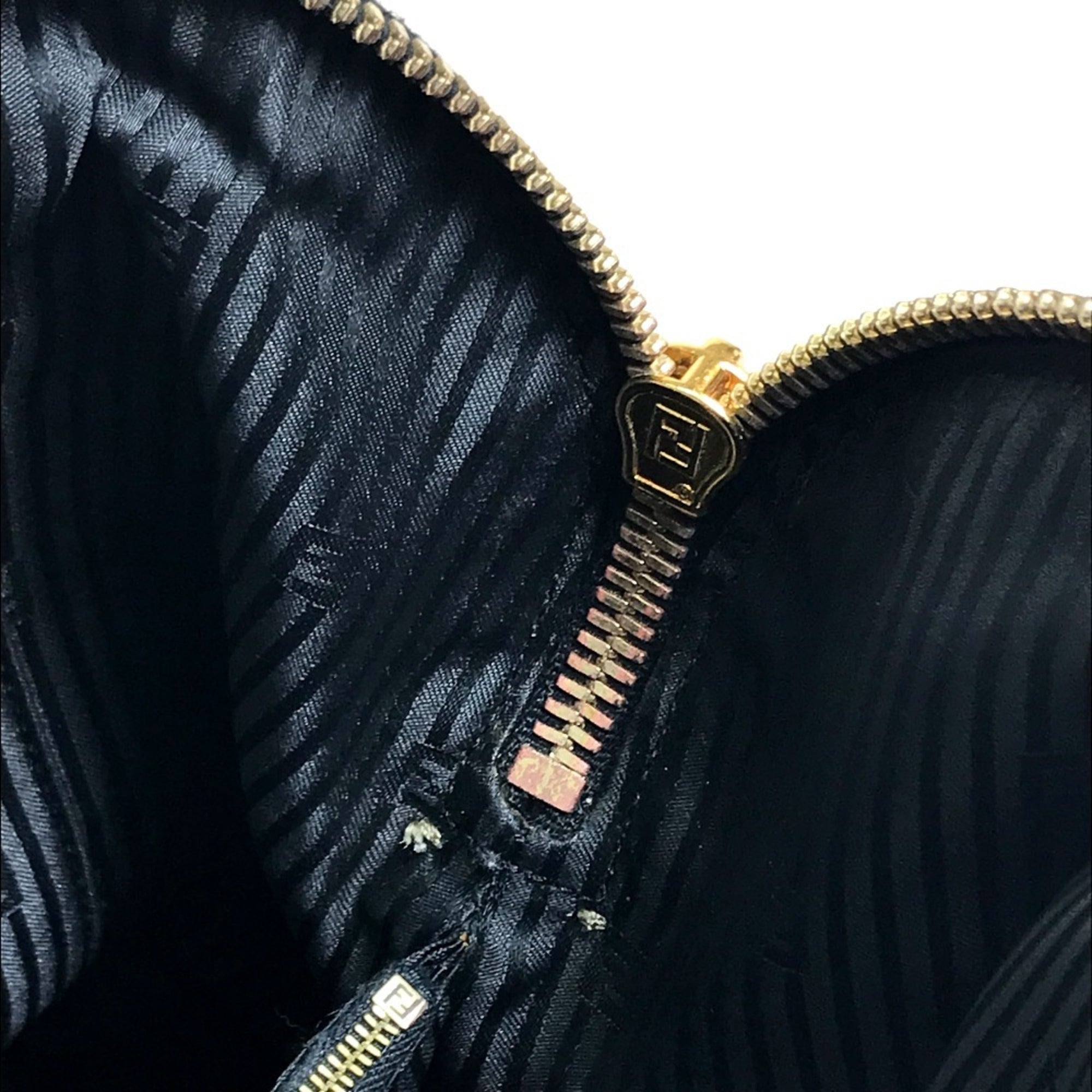 Fendi Chameleon Black Canvas Patent Leather Handbag Shoulder Bag (Pre-Owned)