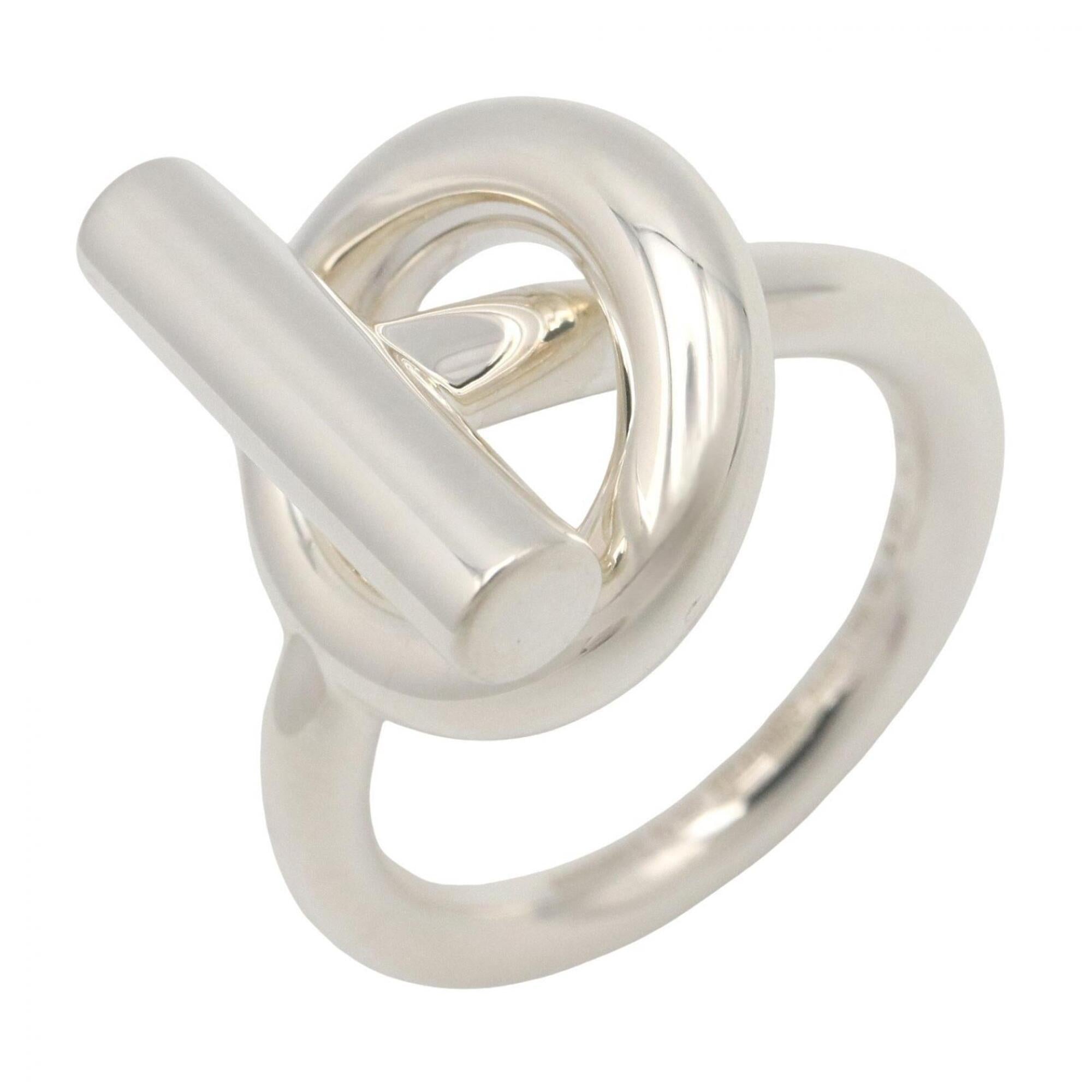 Hermes Silver Silver 925 Band Ring (Pre-Owned)