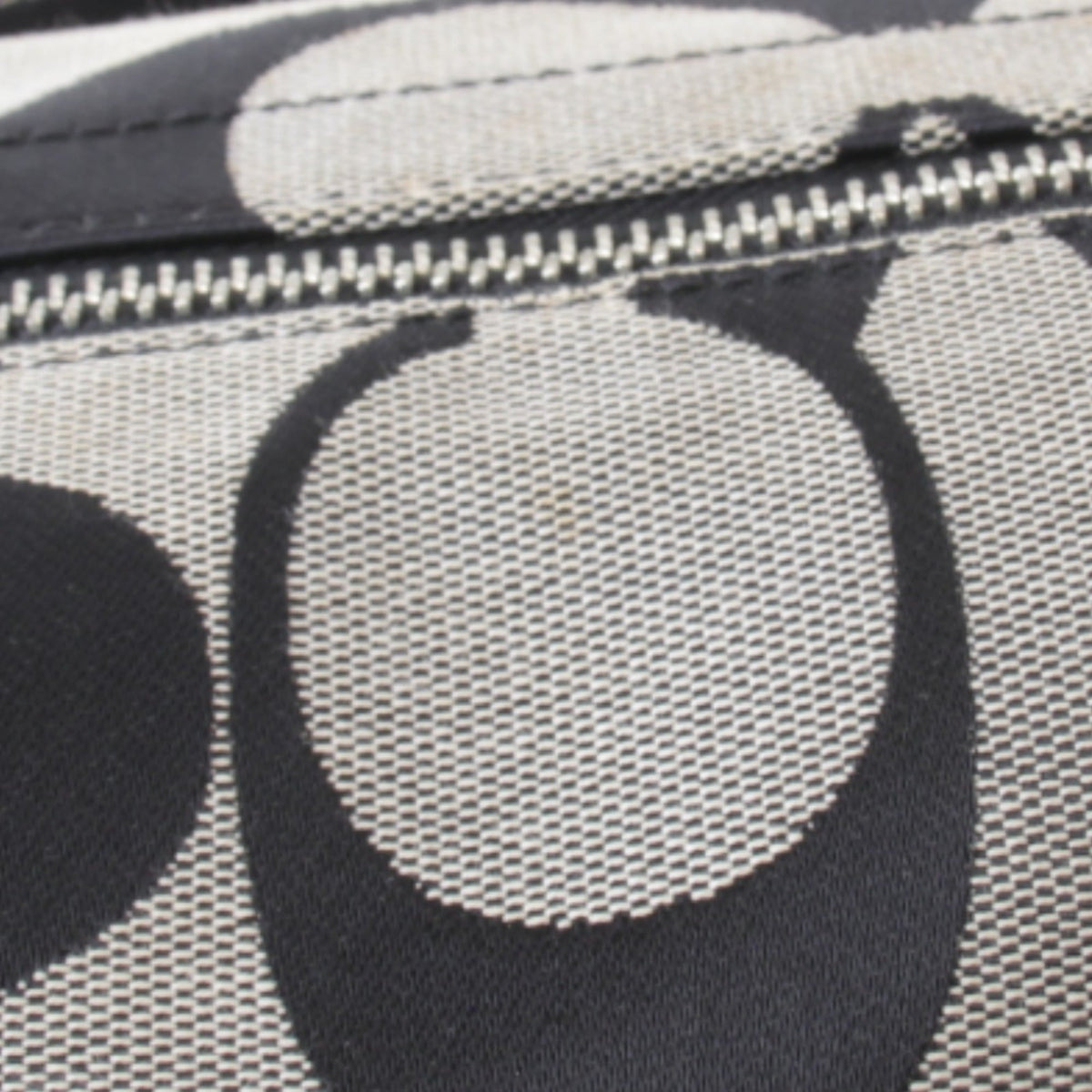 Coach Black Gray Canvas Leather Shoulder Bag (Pre-Owned)